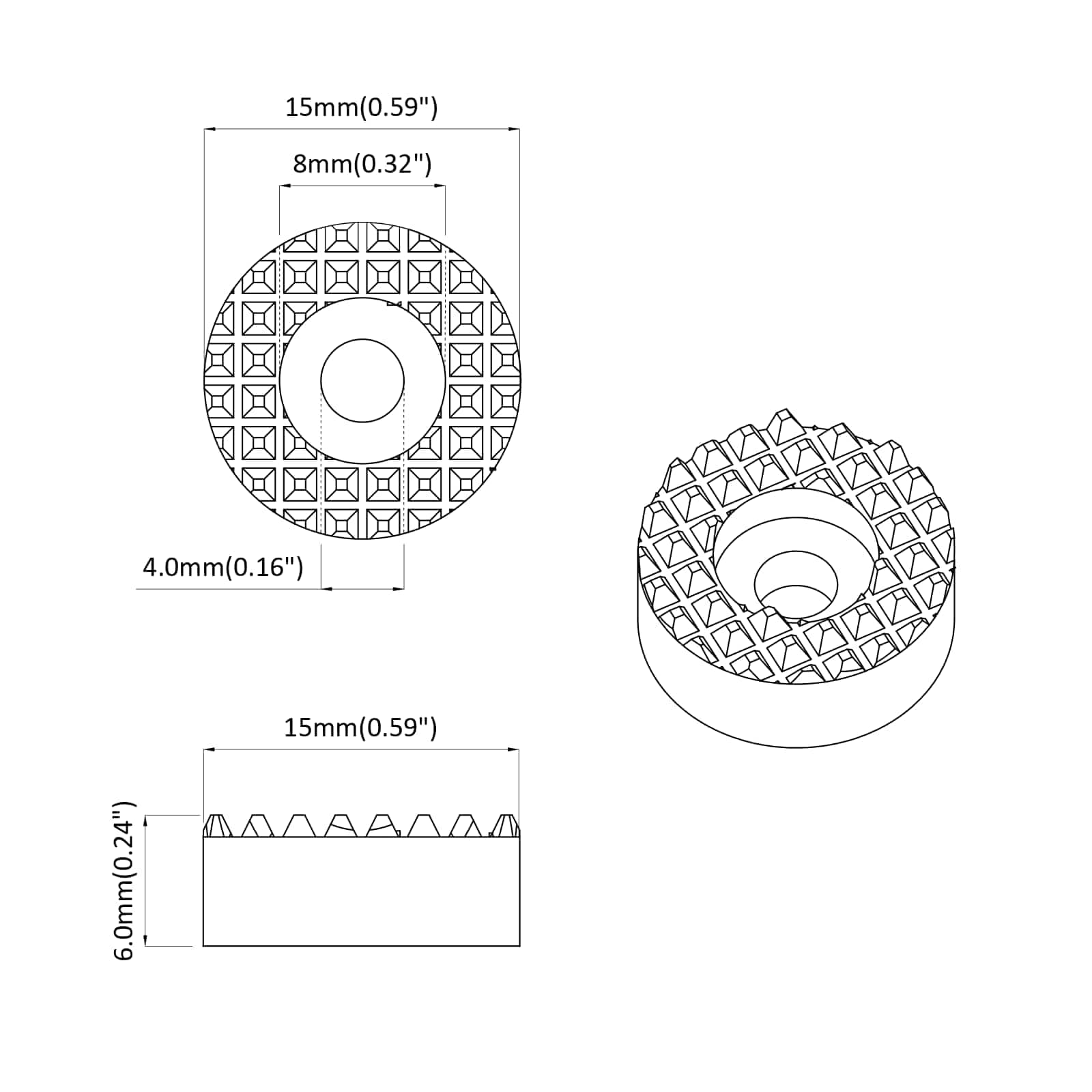 Tuolinjalan Lattiasuojat 18000 Pcs Läpinäkyvä Ø 15 X 16 Mm