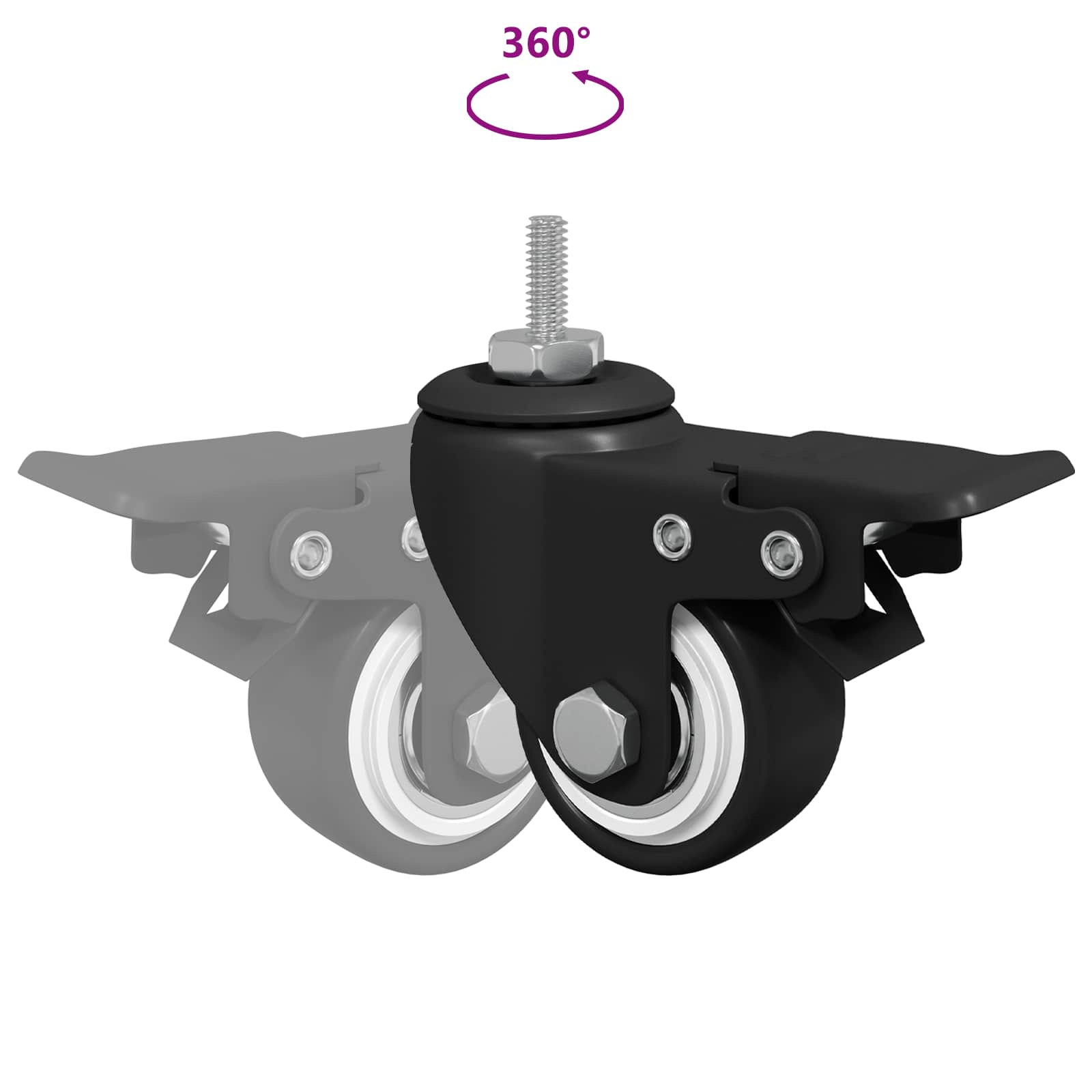 Pyörät 12 Pcs Musta M6 X 37 Mm Rautaa Ja Nailonia