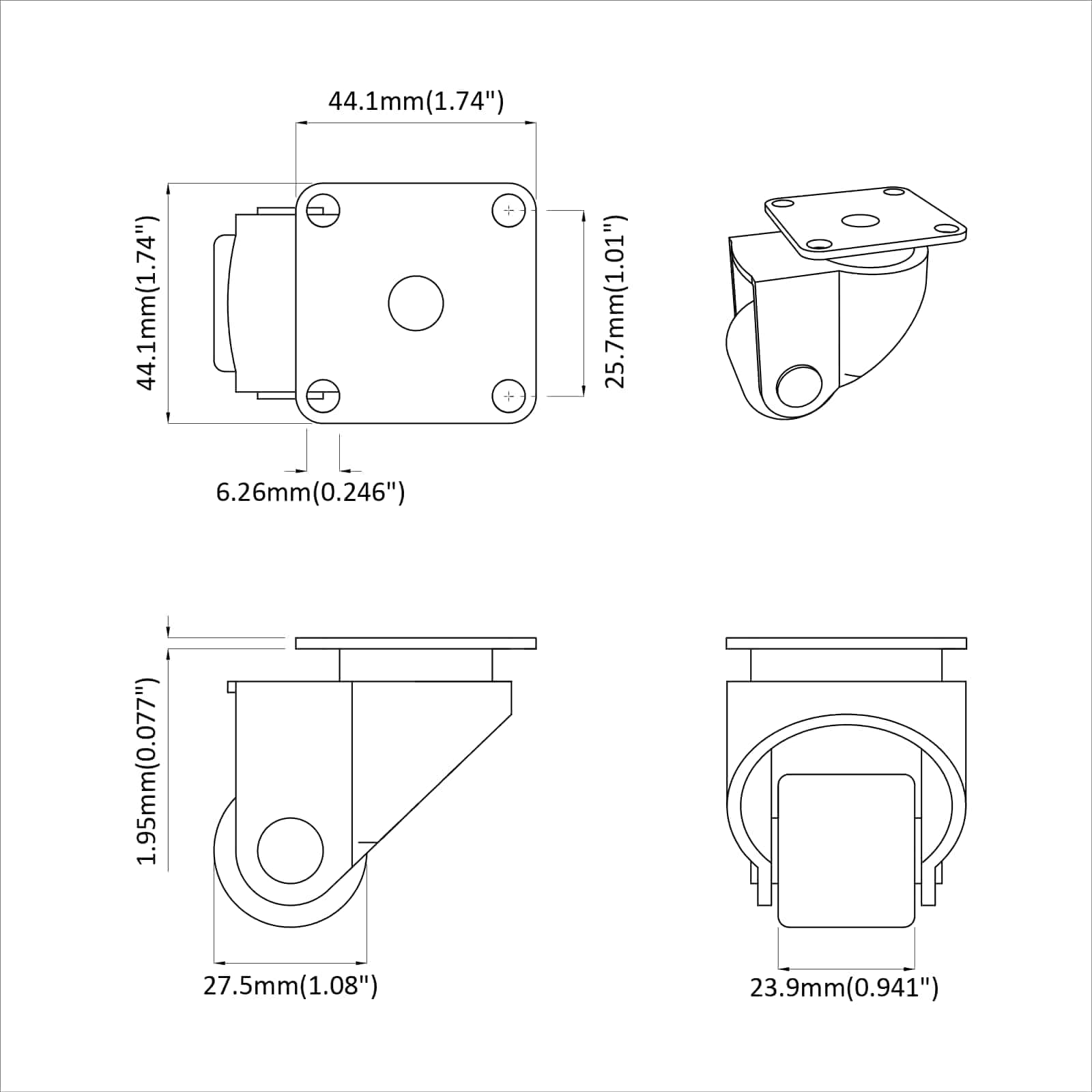 Kierre 2 Pcs Hopea 44,1 X 44,1 X 1,95 Mm Nailon