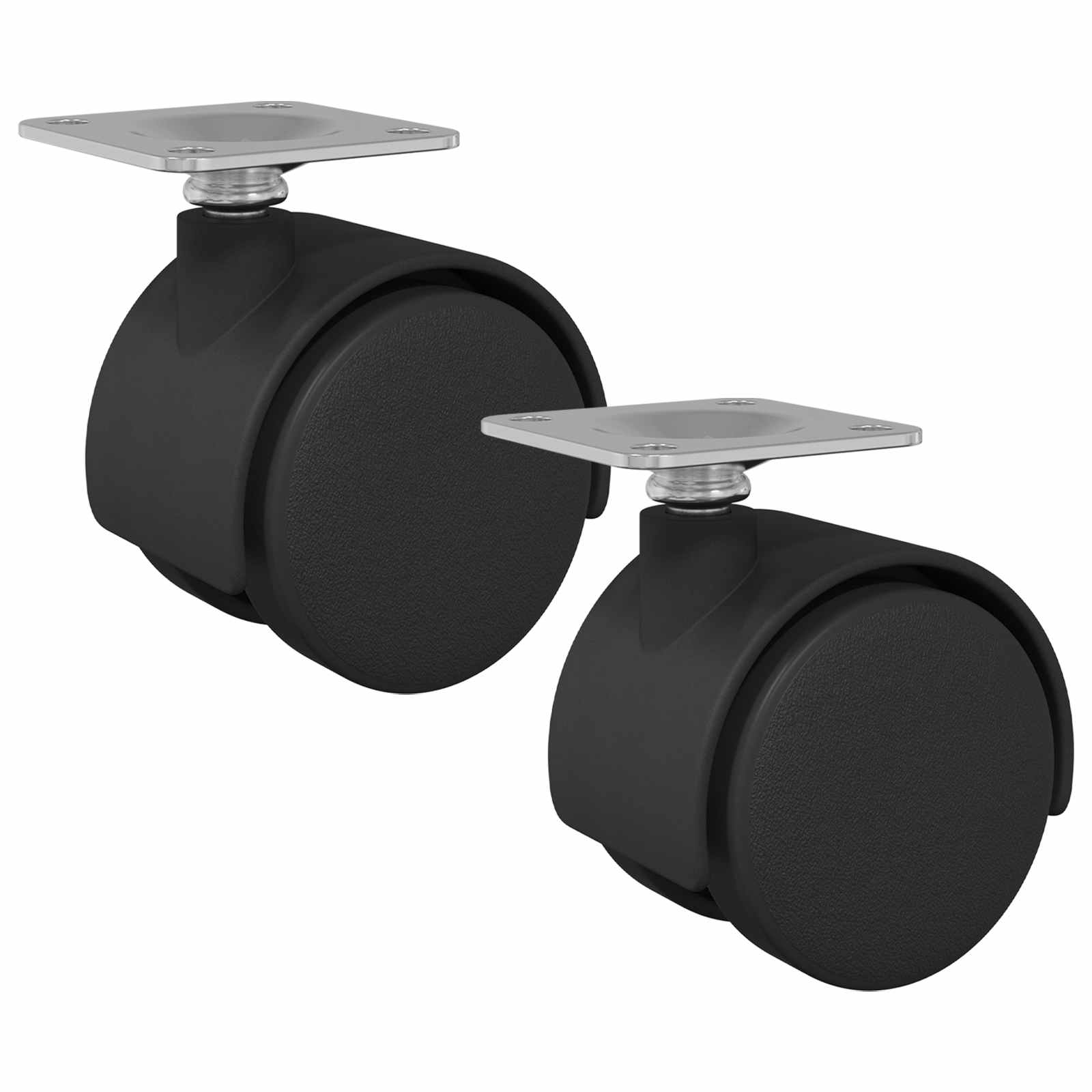 Kääntöpyörä 2 Pcs Musta 39,5 X 39,5 X 37,8 Mm Rauta Ja Pp