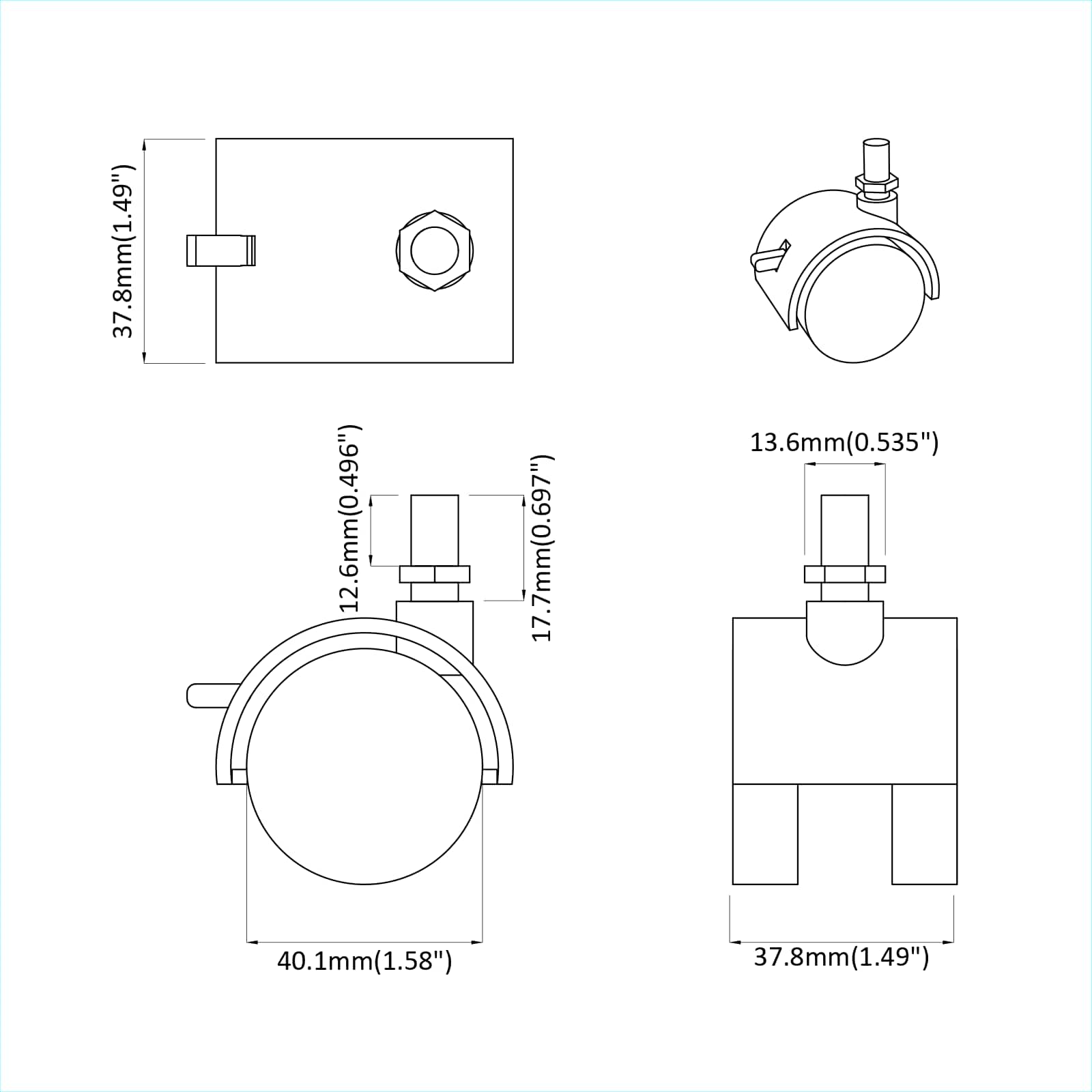 Kierre 12 Pcs Mustaa Ja Hopeaa 40,1 X 40,1 X 37,8 Mm