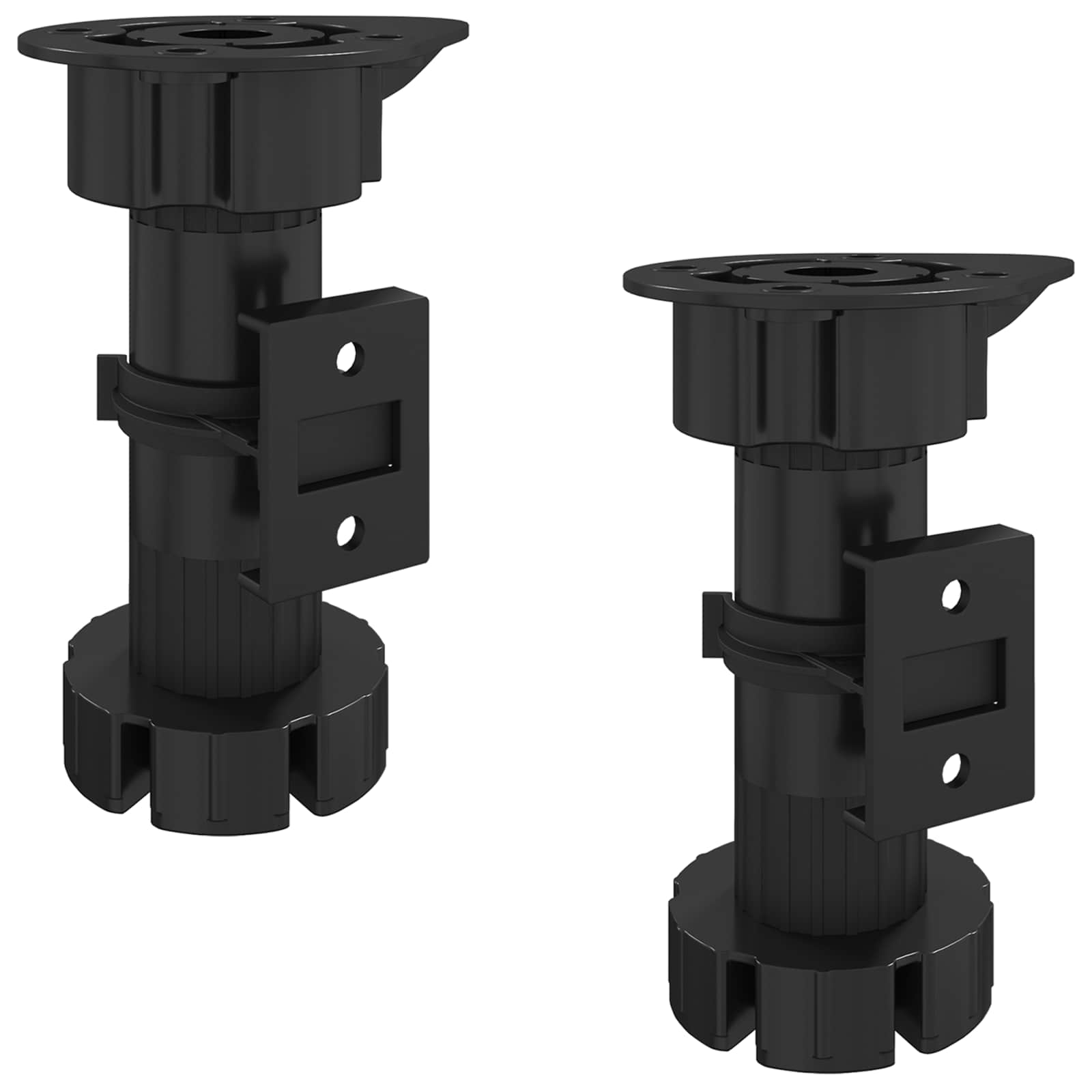 Huonekalujalat Säädettävä 2 Pcs Musta 46 X 46 X 128 Mm Pp