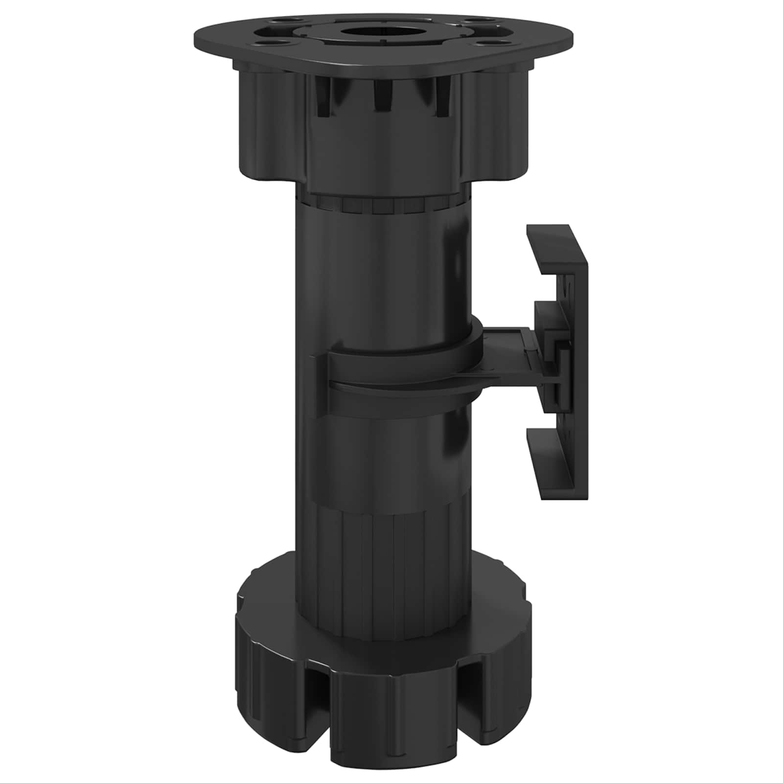 Huonekalujalat Säädettävä 2 Pcs Musta 46 X 46 X 128 Mm Pp