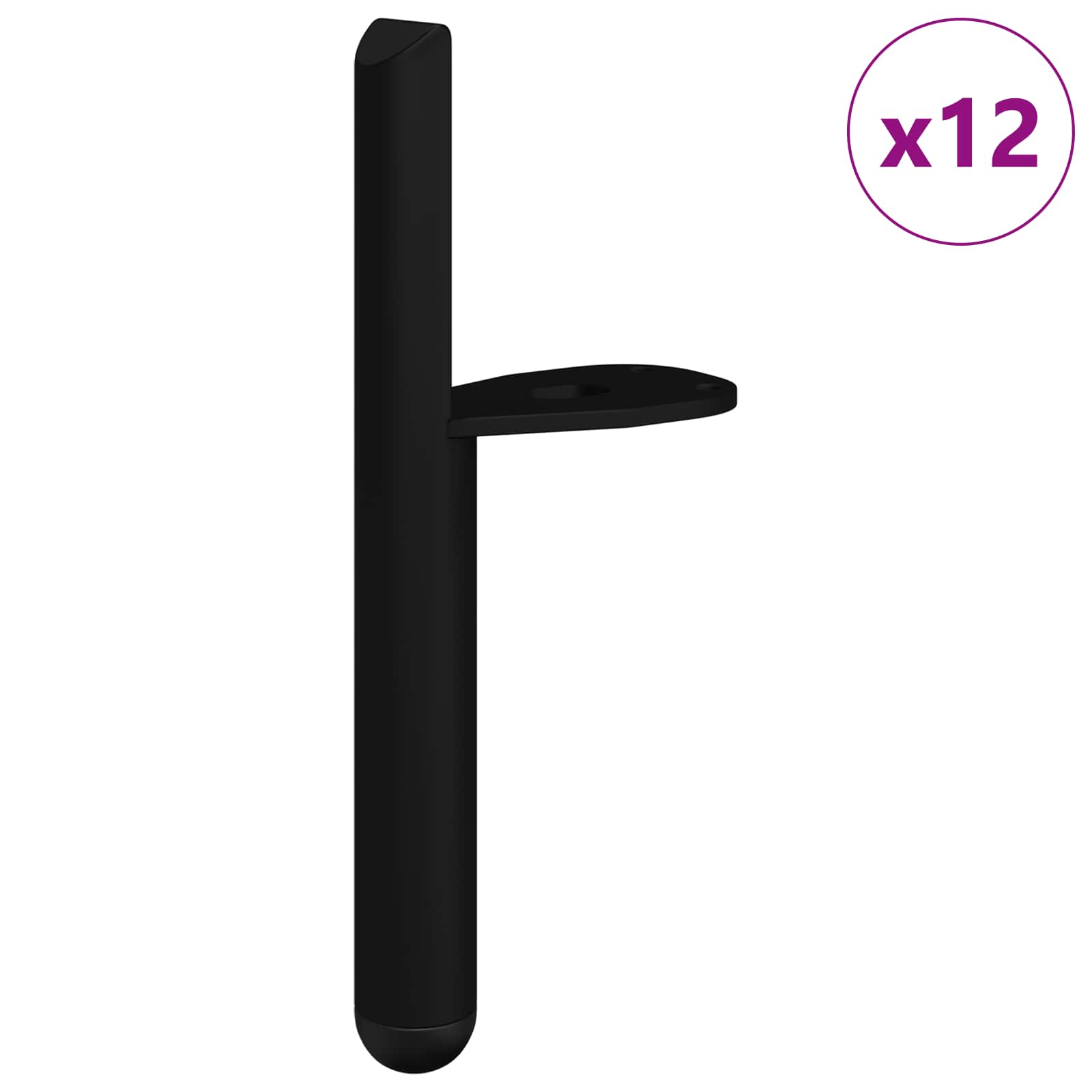Huonekalujalat 12 Pcs Musta 66 X 36 X 160 Mm Rauta