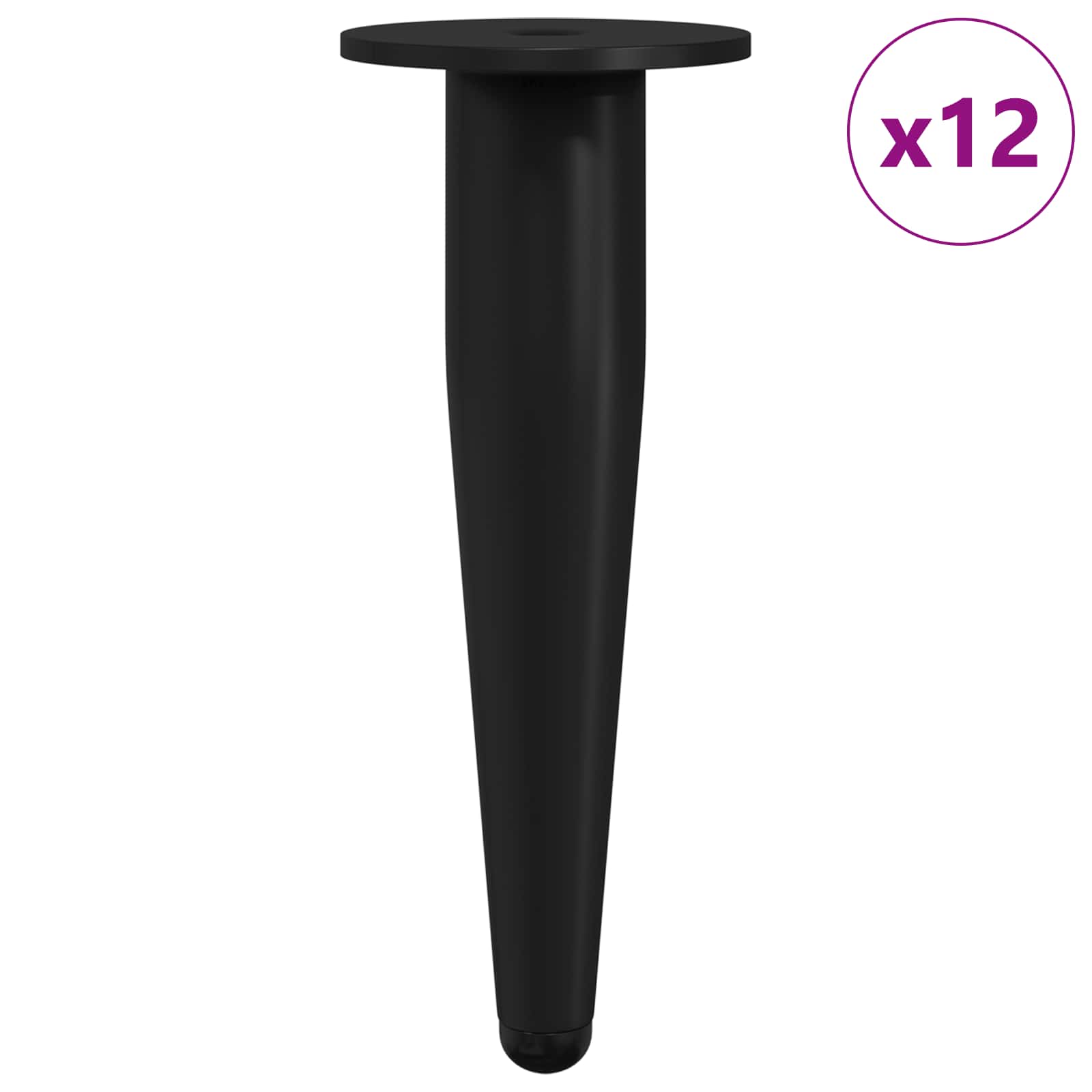 Huonekalujalat 12 Pcs Musta Ø 40 X 98 Mm Rauta