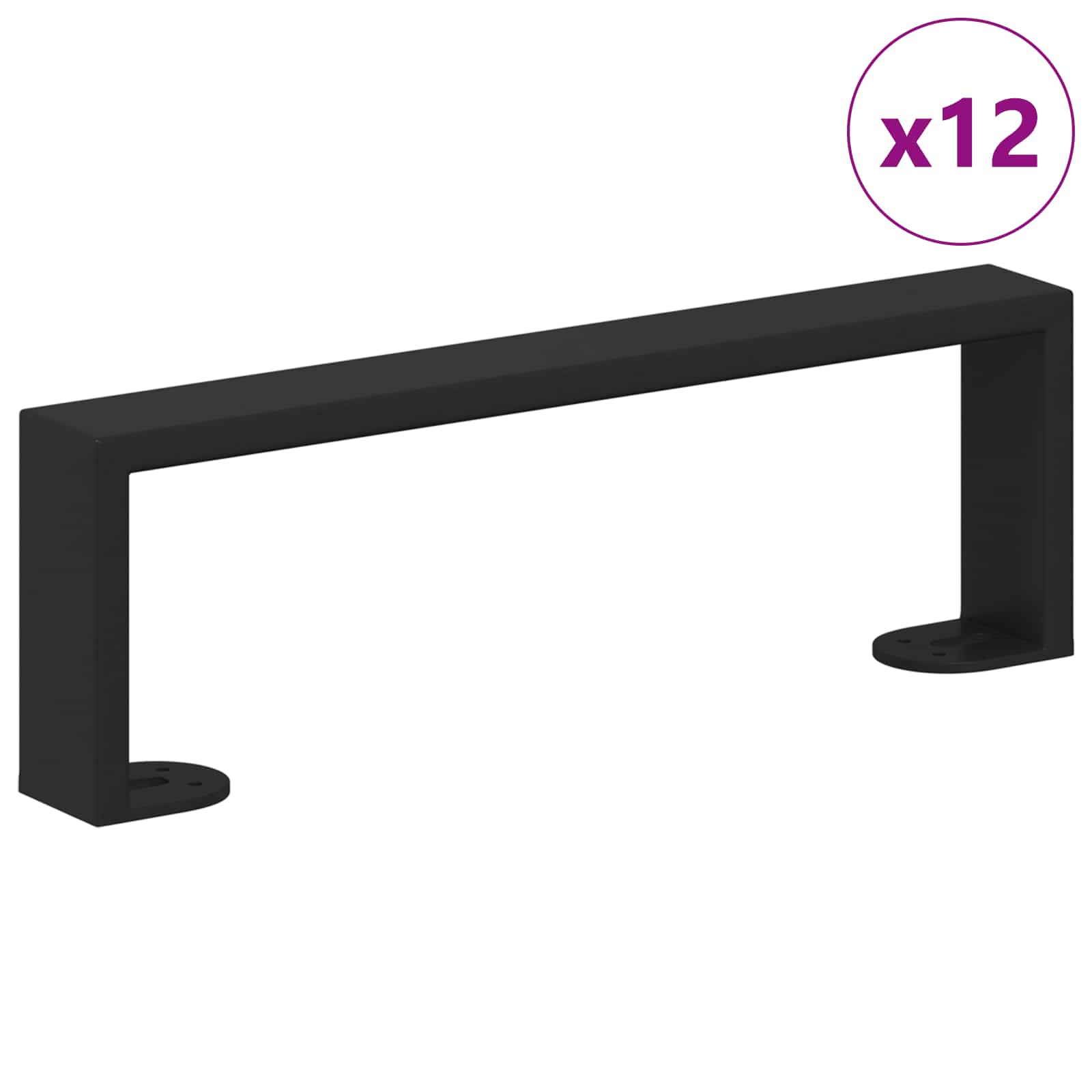 Huonekalujalat 12 Pcs Musta 311 X 40,5 X 100 Mm Rauta