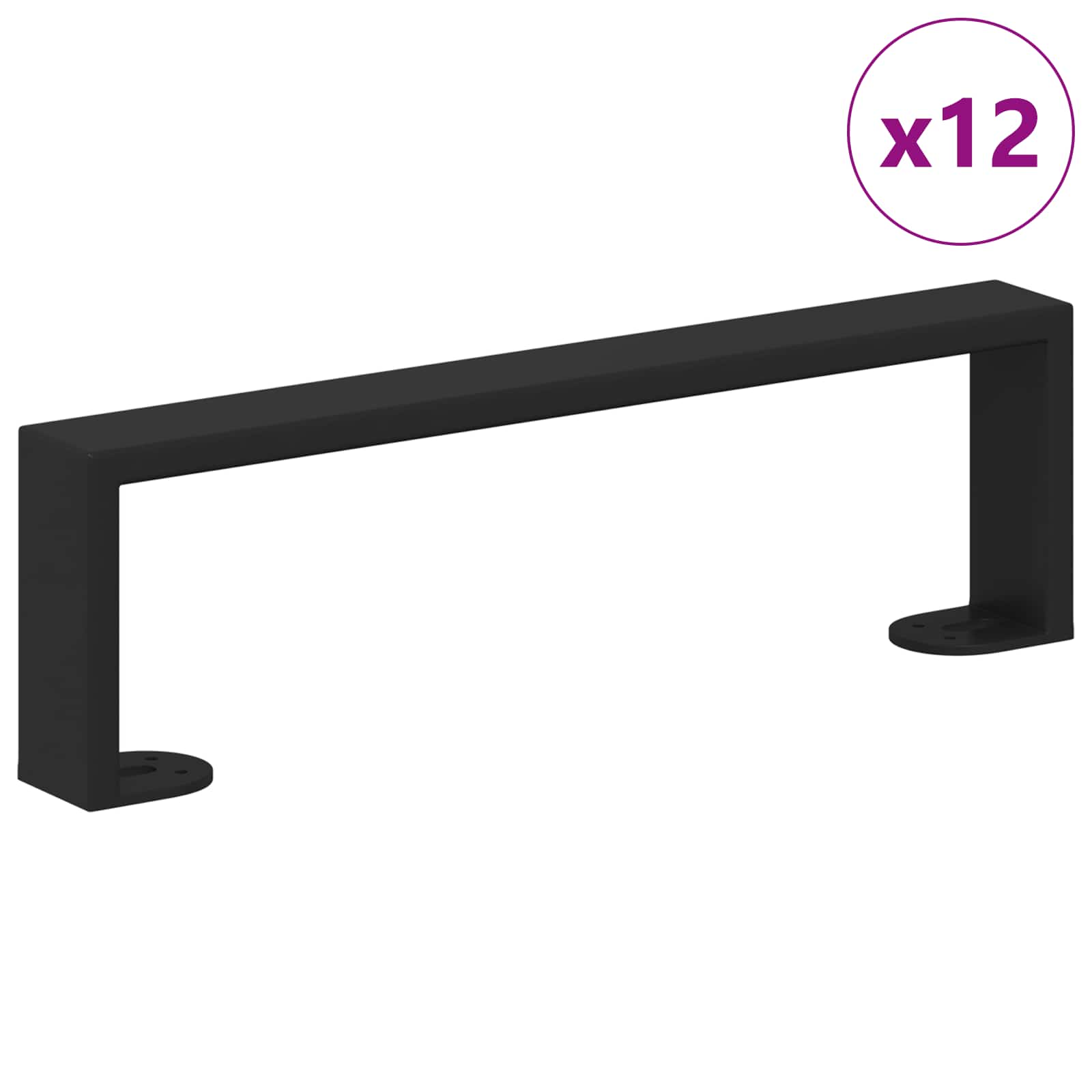 Huonekalujalat 12 Pcs Musta 341 X 40,5 X 100 Mm Rauta