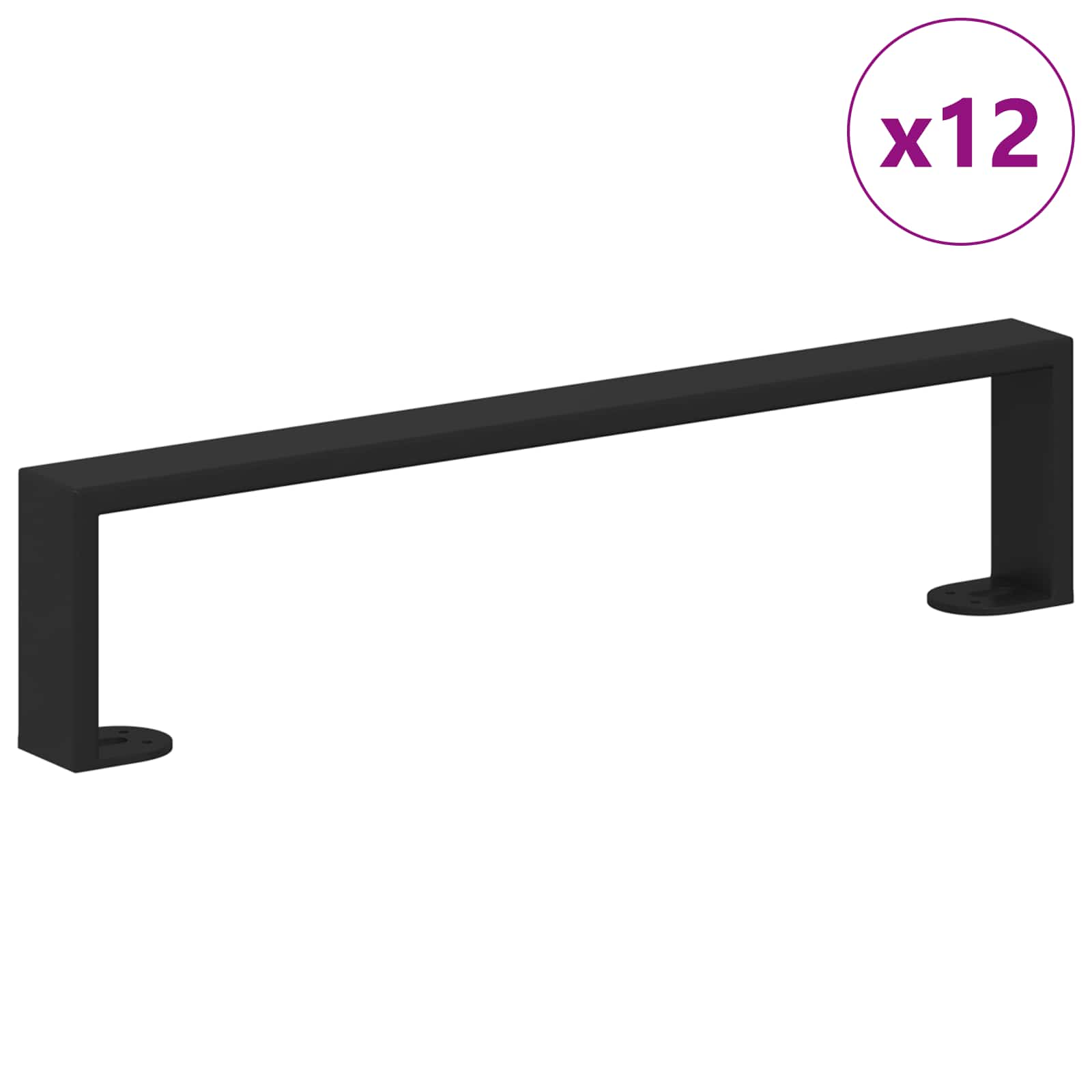 Huonekalujalat 12 Pcs Musta 436 X 40,5 X 100 Mm Rauta