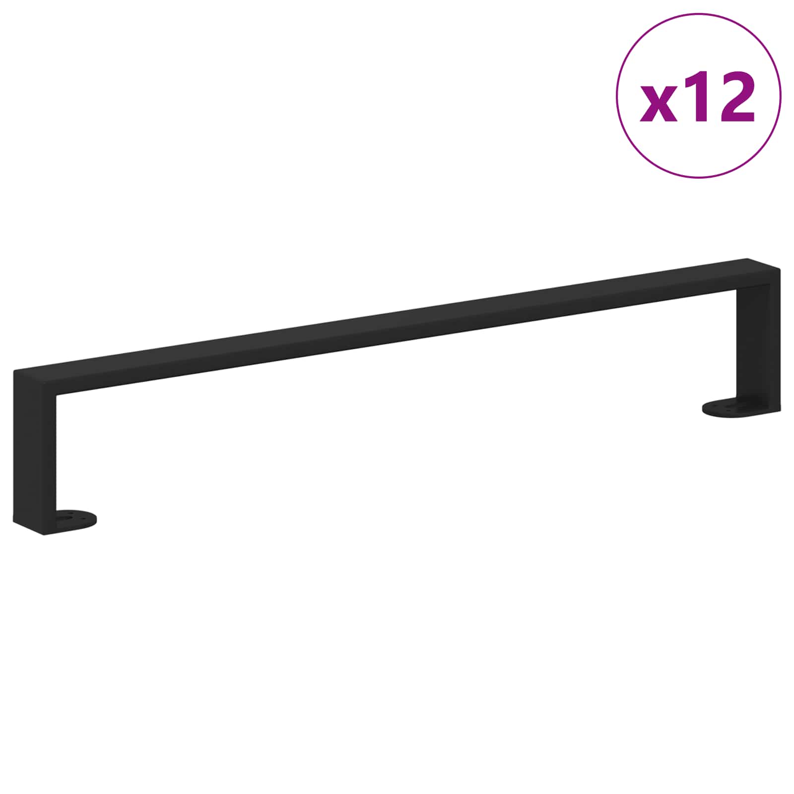 Huonekalujalat 12 Pcs Musta 596 X 40,5 X 100 Mm Rauta