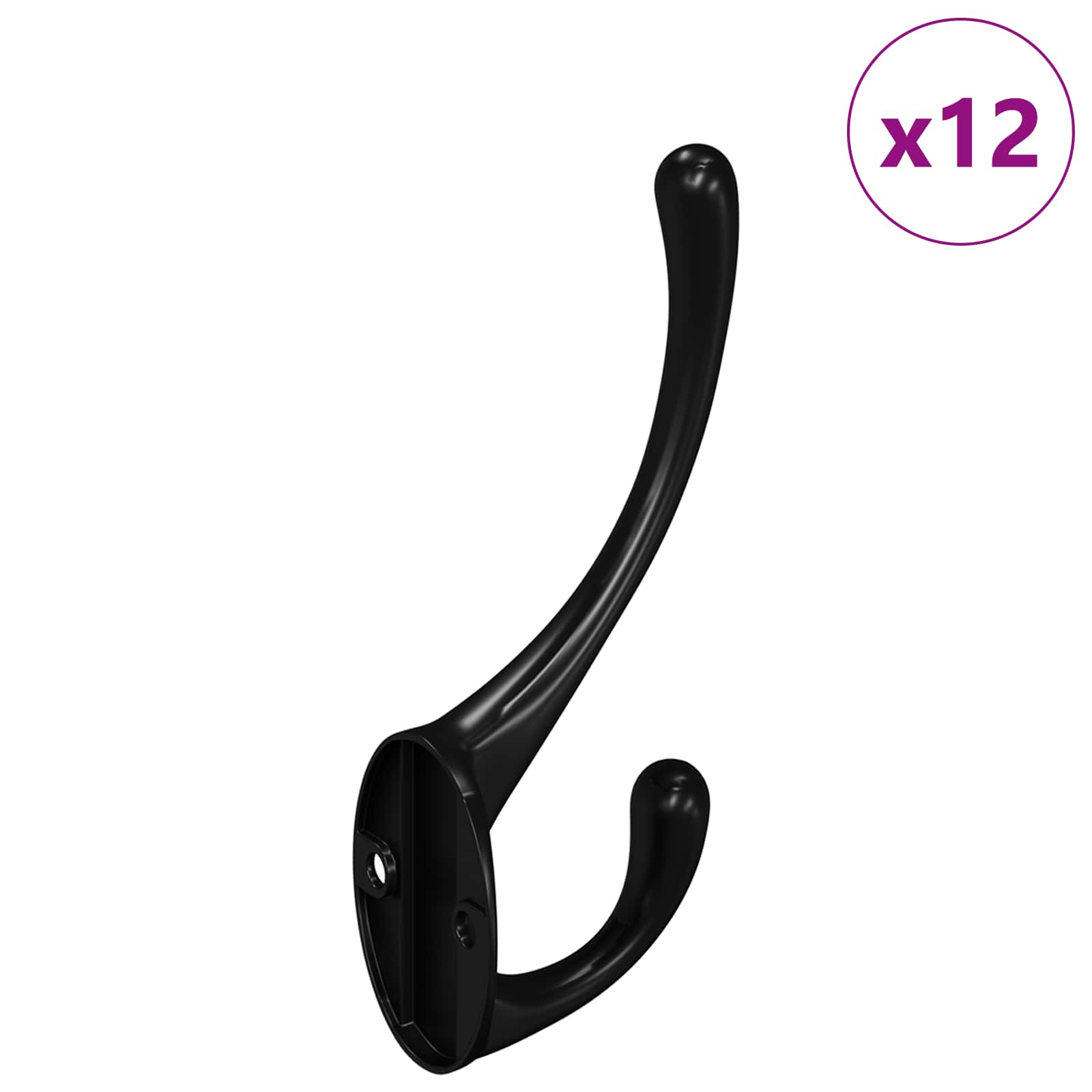 Vaateripustin 12 Pcs Musta 102 X 29 X 47Mm