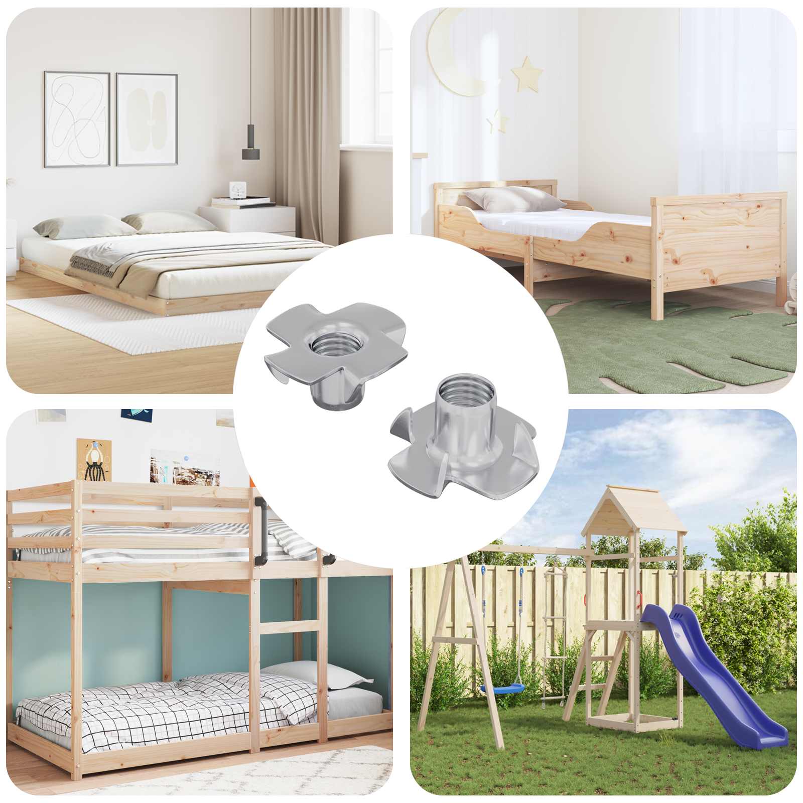 Lävistetty T-Pultti 2 Pcs Hopea M6 Mm Teräs