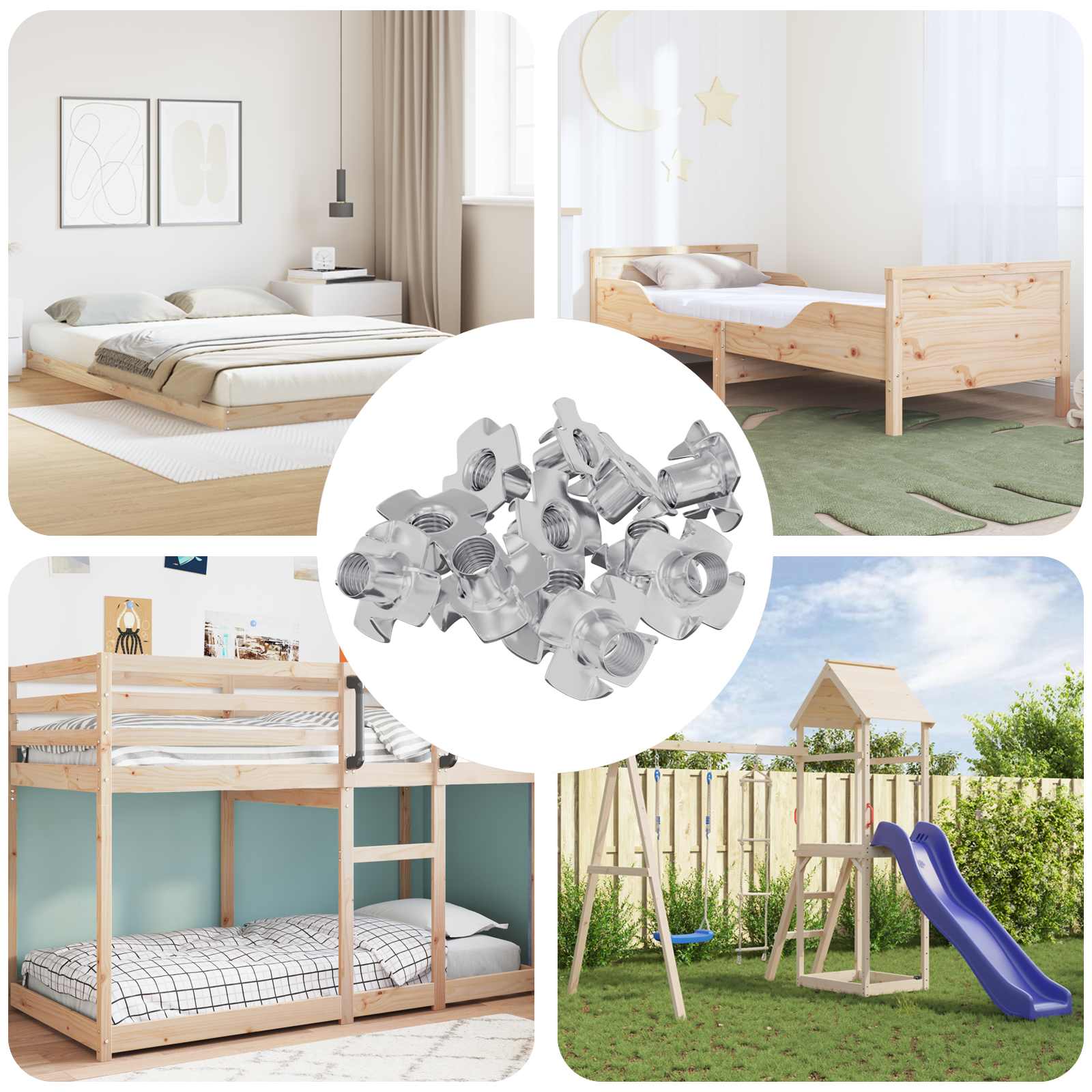 Lävistetty T-Pultti 12 Pcs Hopea M6 Mm Teräs