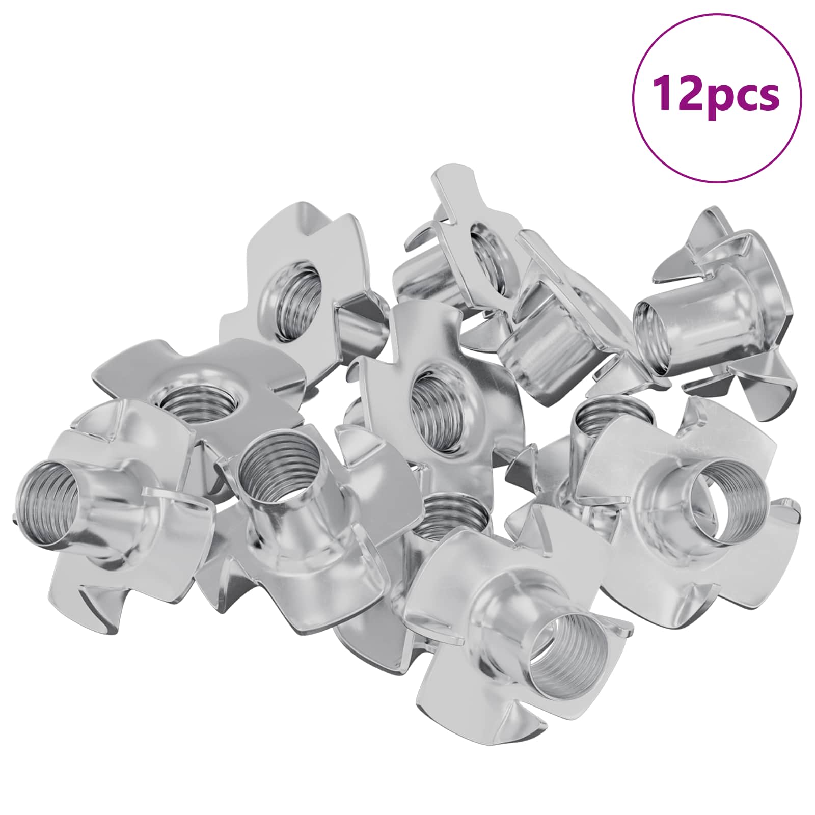 Lävistetty T-Pultti 12 Pcs Hopea M6 Mm Teräs