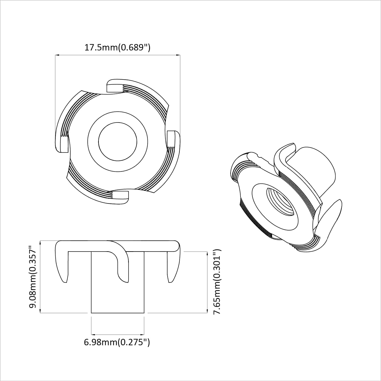Lävistetty T-Pultti 7200 Pcs Hopea M6 Mm Teräs