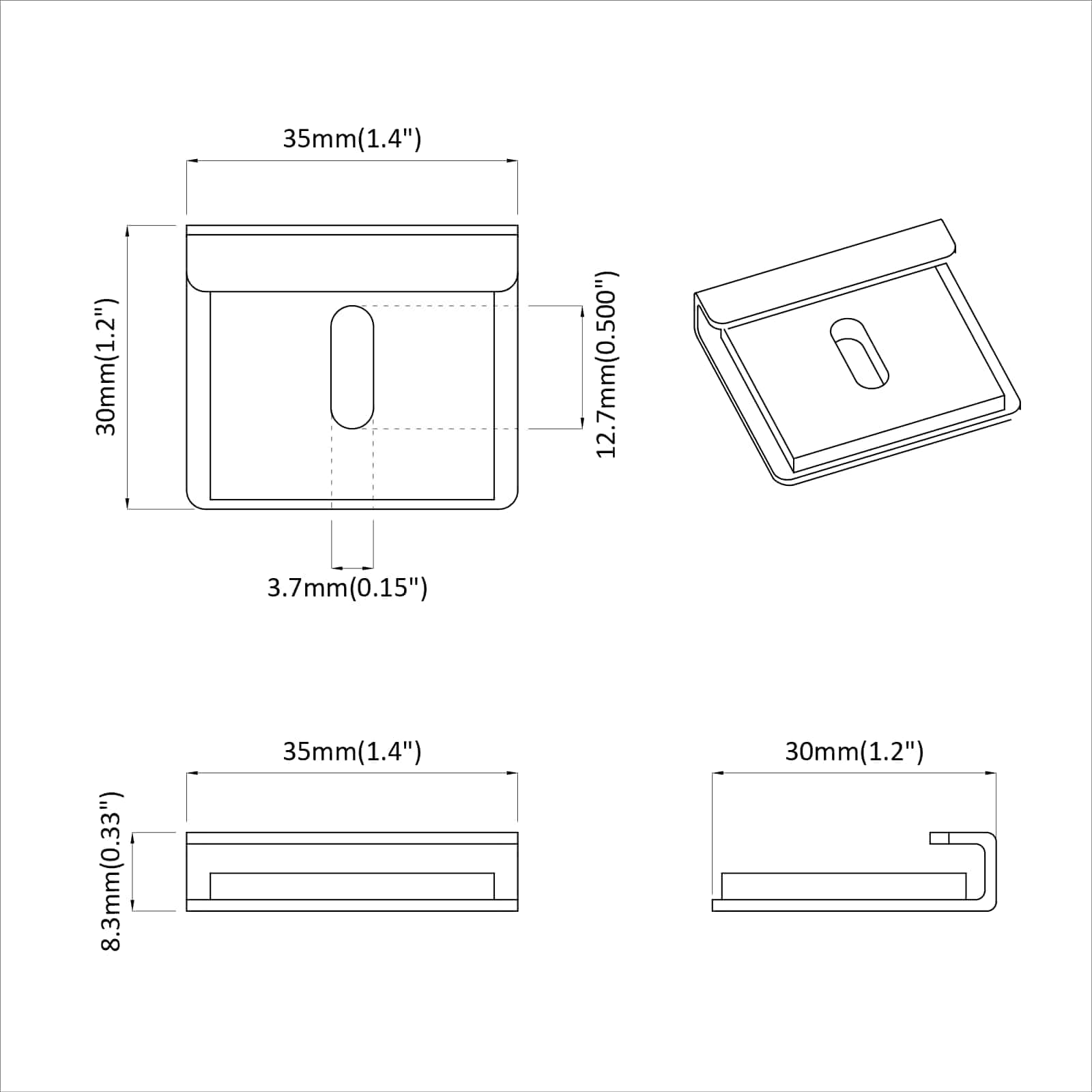 Peilin Pidustuki 340 Pcs Nikkeli 35 X 30 X 8,3 Mm Teräs