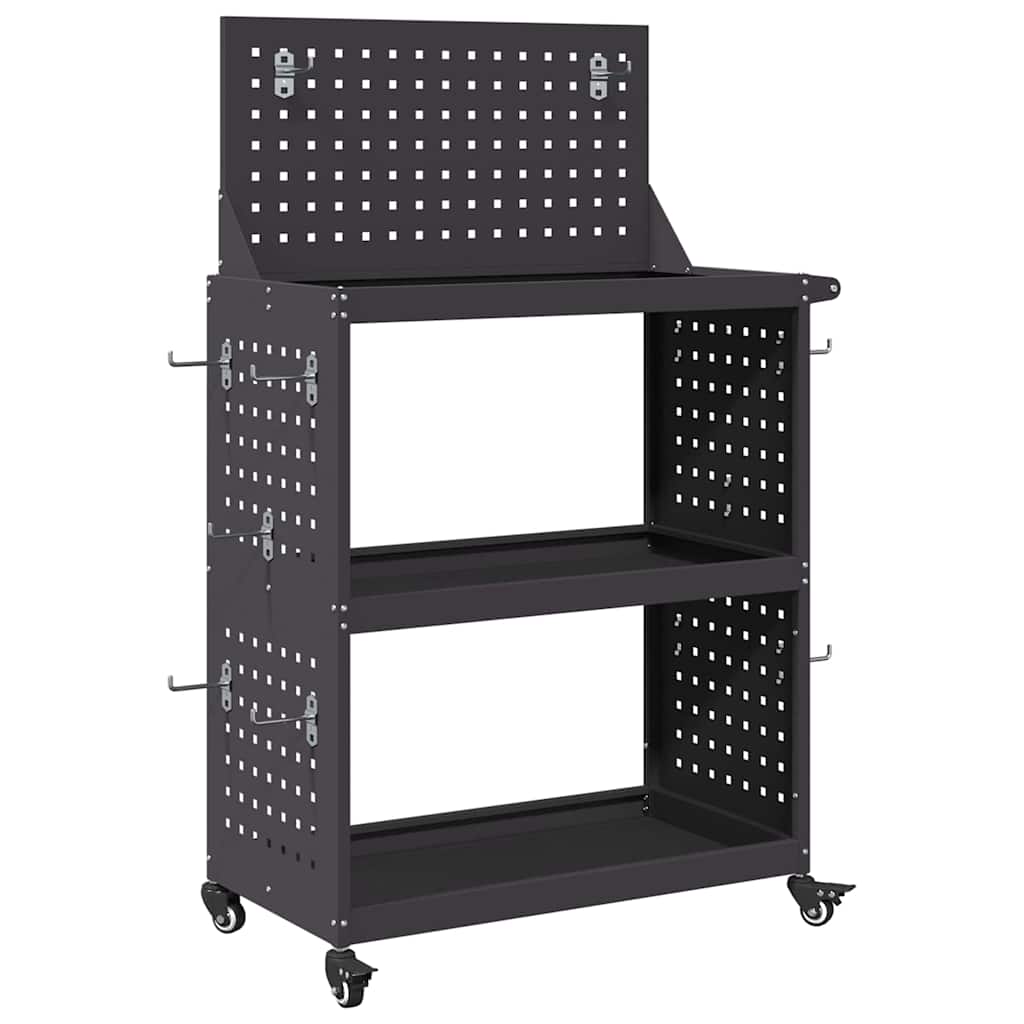 Työkalukärry Musta 65 X 35 X 111 Cm Kylmävalssattu Teräs