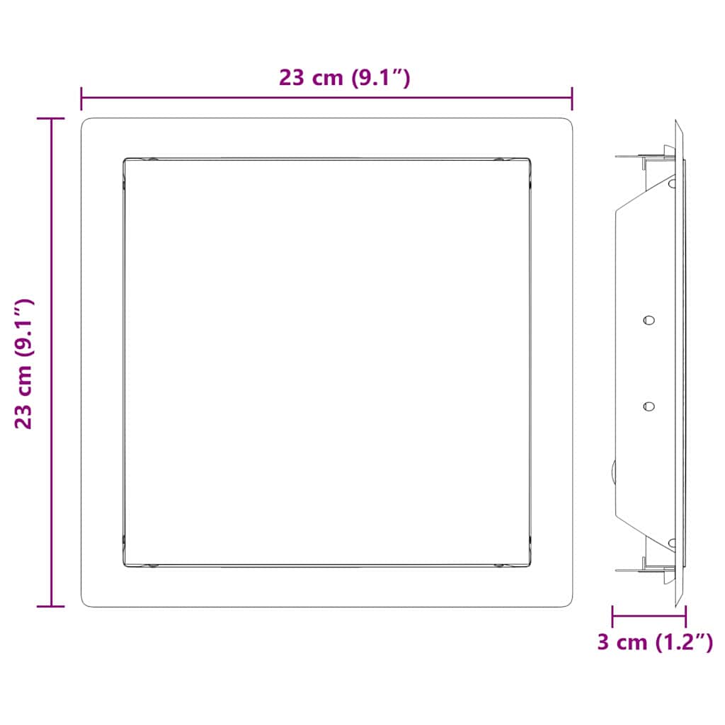 Access Panel 2 Pcs Valkoinen 23 X 23 X 3 Cm Teräs