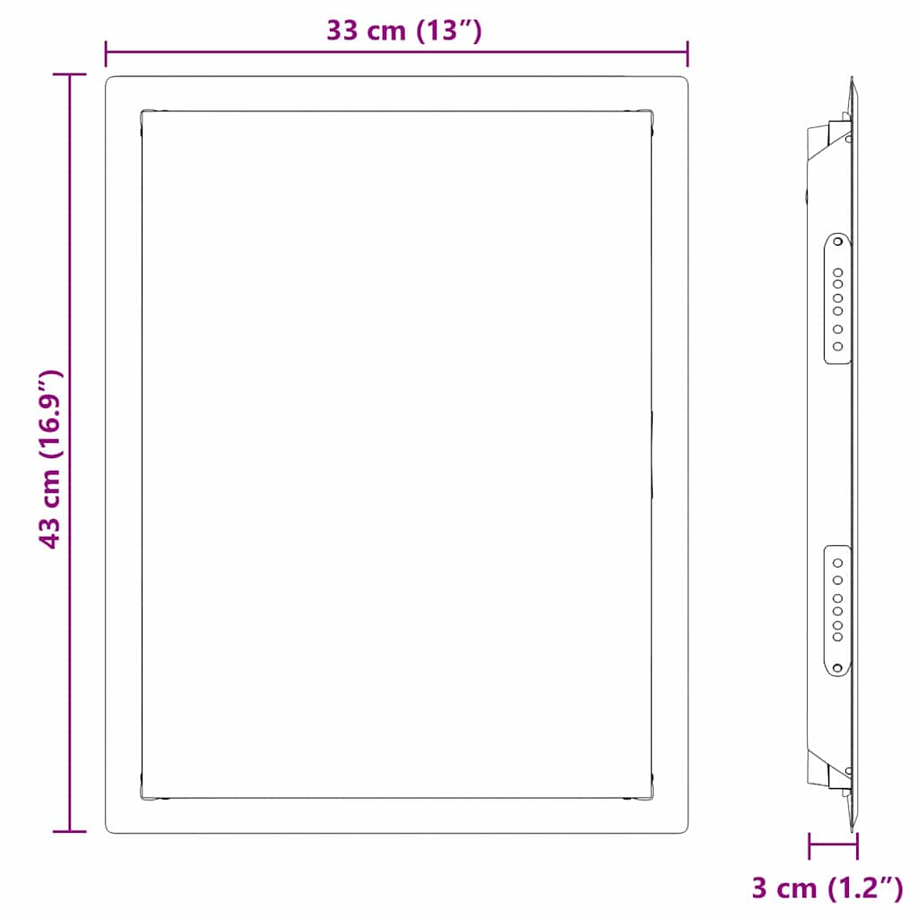 Access Panel Valkoinen 43 X 33 X 3 Cm Teräs