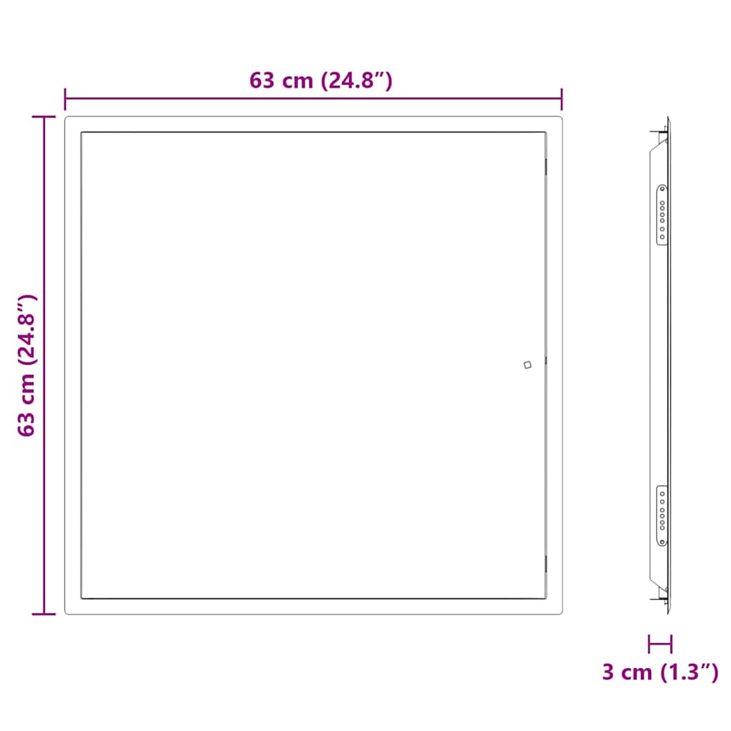 Access Panel Valkoinen 63 X 63 X 3 Cm Teräs