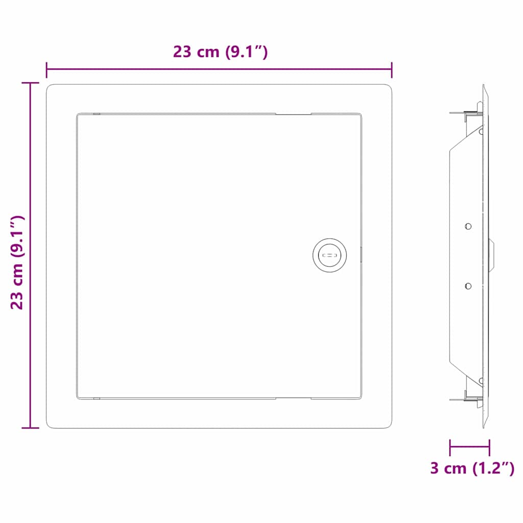 Access Panel 2 Pcs Valkoinen 23 X 23 X 3 Cm Teräs