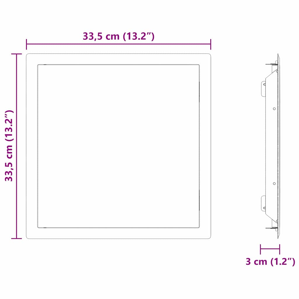 Access Panel Valkoinen 33,5 X 33,5 X 3 Cm Teräs