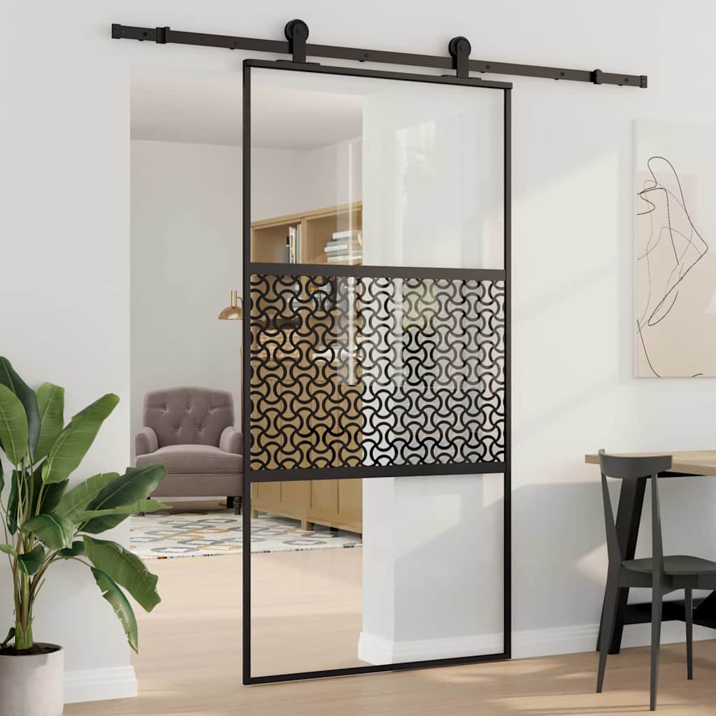 Lasiovi Viivakuvio Musta 102,5 X 2 X 205 Cm Alumiini