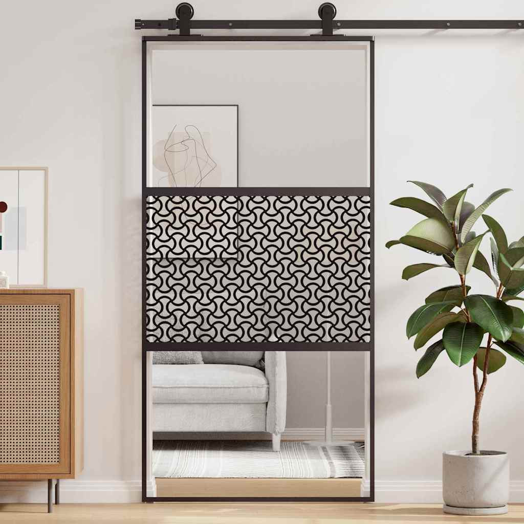 Lasiovi Viivakuvio Musta 102,5 X 2 X 205 Cm Alumiini