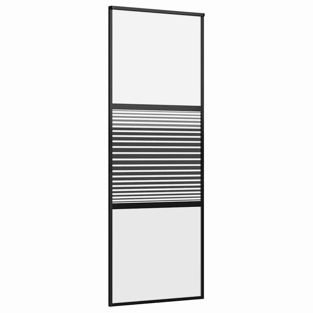Lasiovi Raidallinen Musta 76 X 2 X 205 Cm Alumiini