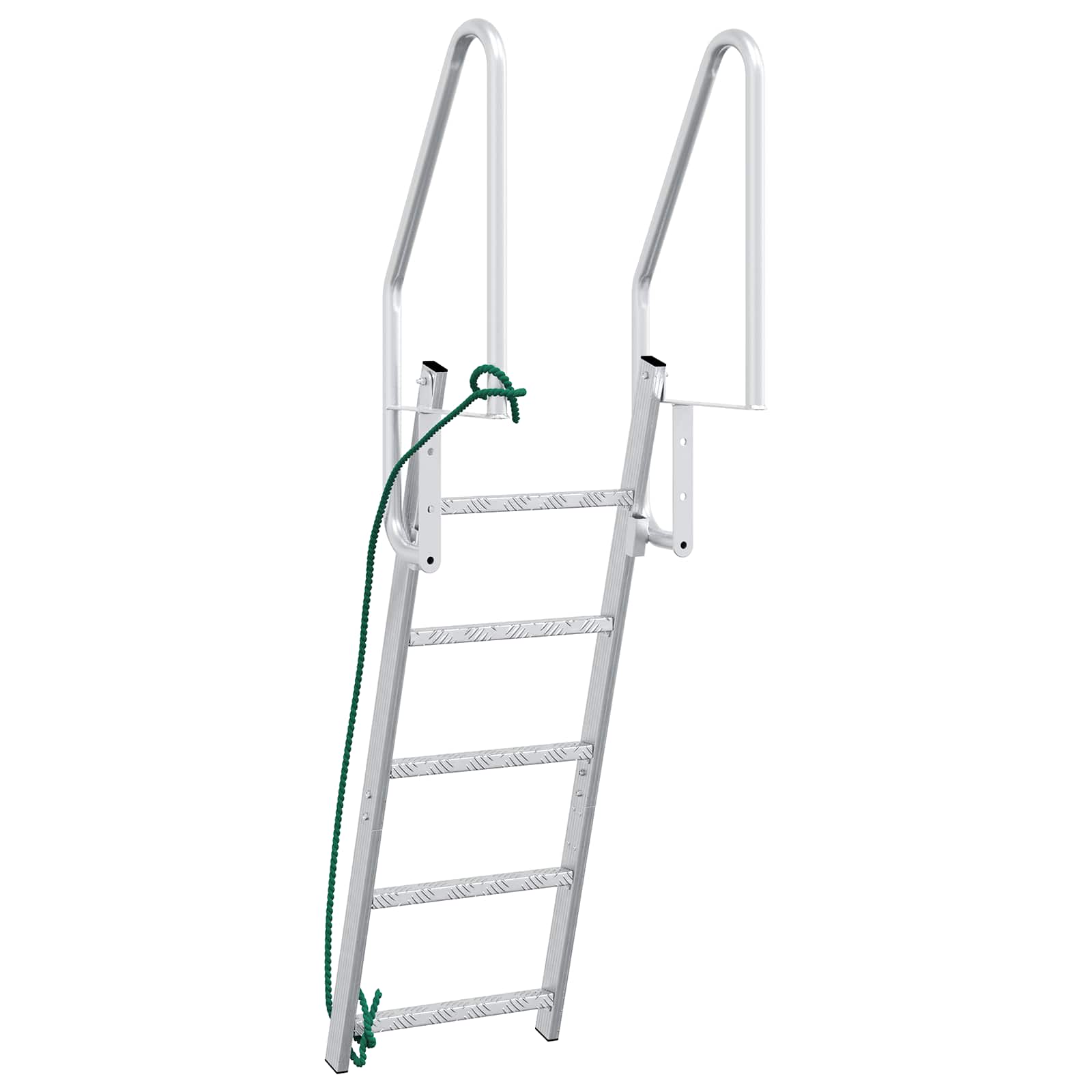5-Portainen Laituriportaikko Hopea 58 X 77 X 191 Cm Alumiini