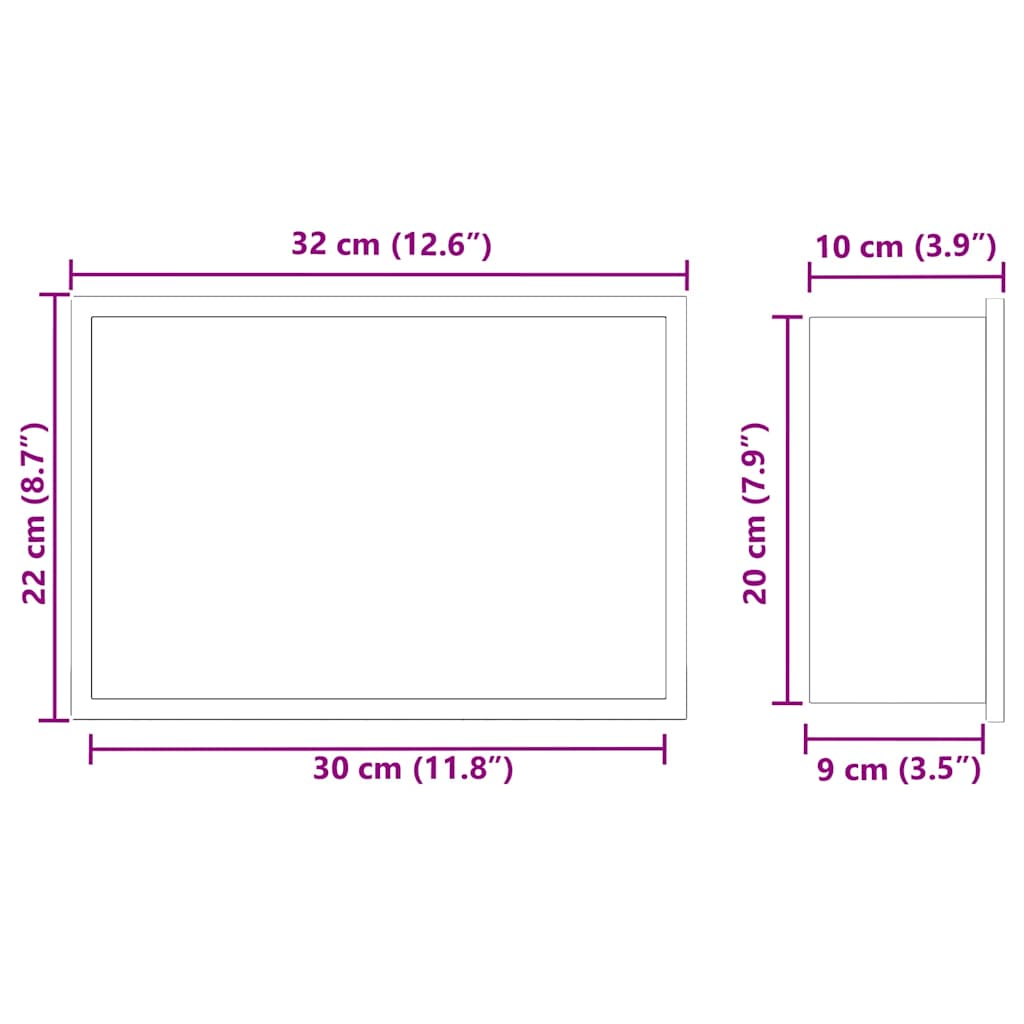 Suihkukuoppa Musta 30 X 20 X 9,5 Cm Ruostumaton Teräs