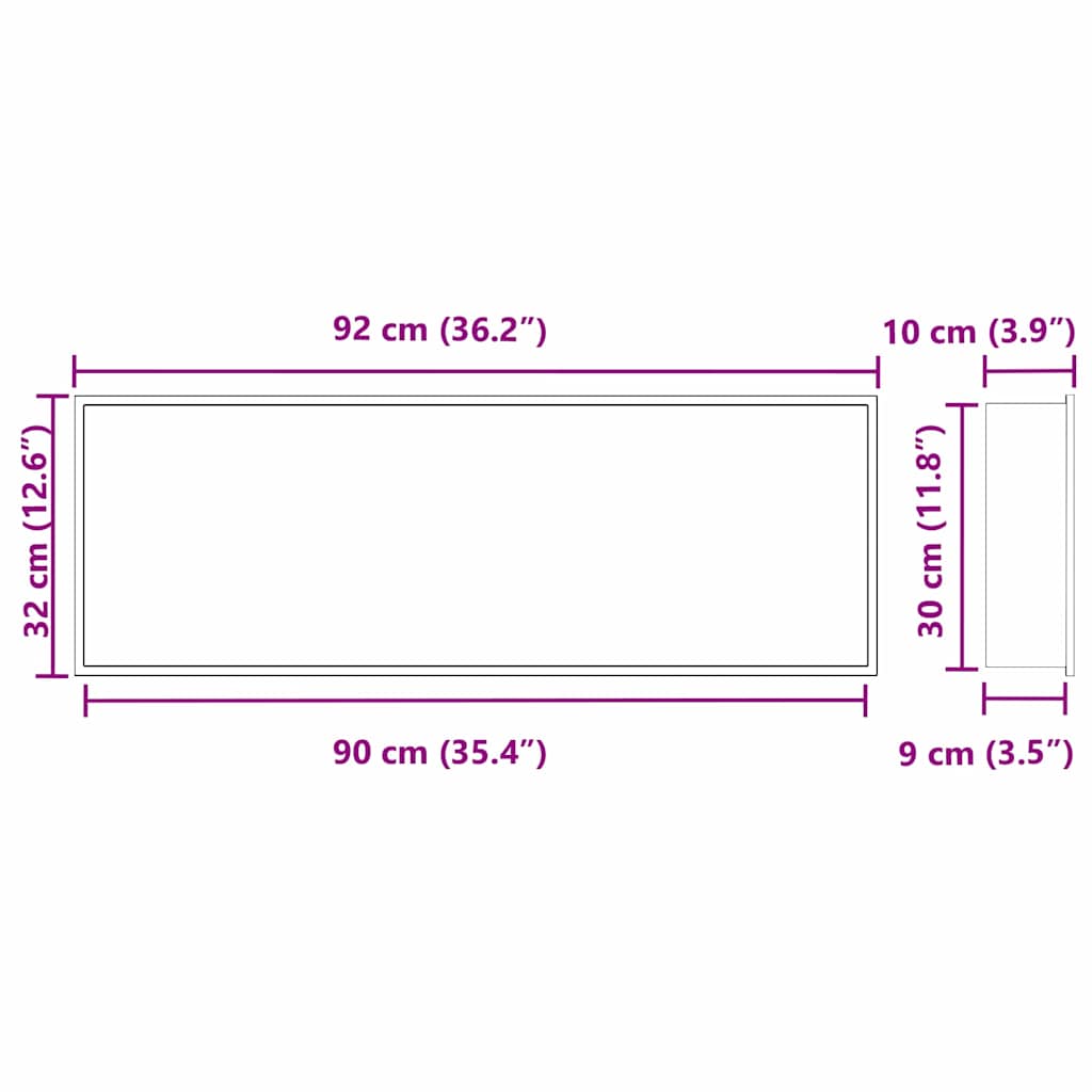 Suihkukuoppa Hopea 90 X 30 X 9,5 Cm Ruostumaton Teräs