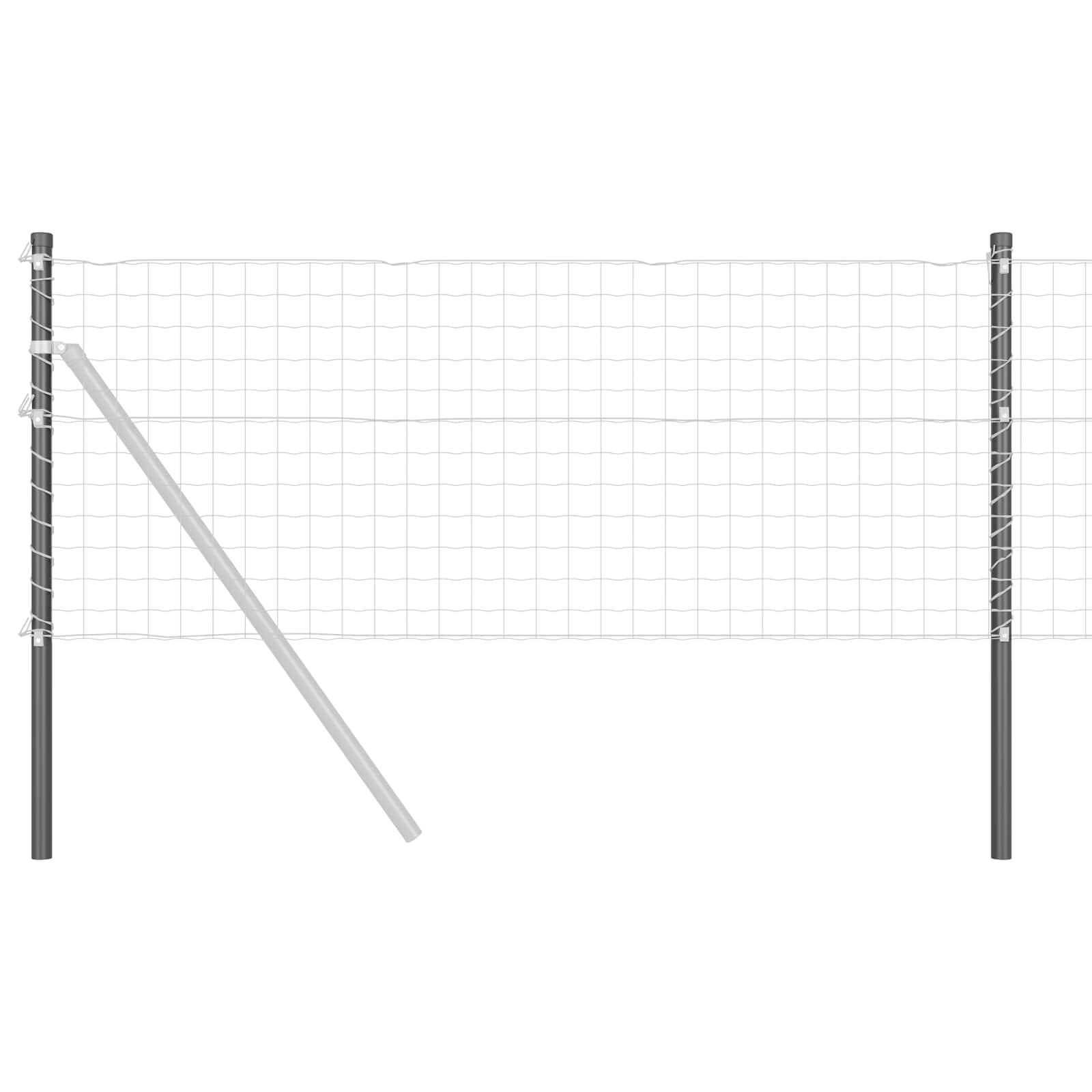 Aitalatu 2 Pcs Harmaa 100 Cm Jauhemaalattu Teräs