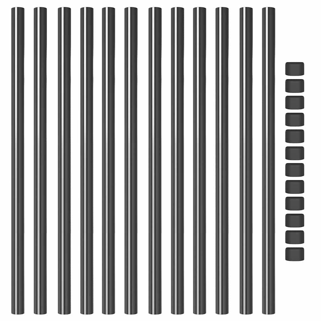 Aitalatu 12 Pcs Harmaa 110 Cm Jauhemaalattu Teräs