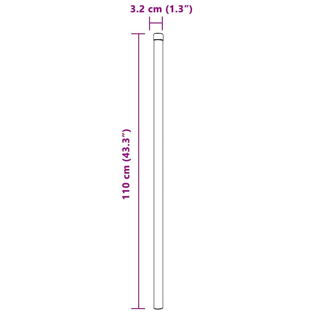 Aitalatu 12 Pcs Harmaa 110 Cm Jauhemaalattu Teräs