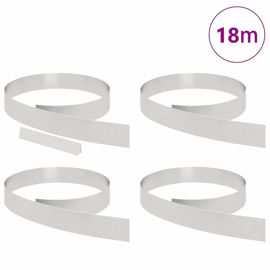 Nurmireunus 4 Pcs 450 X 0,05 X 10 Cm Ruostumaton Teräs Hopea