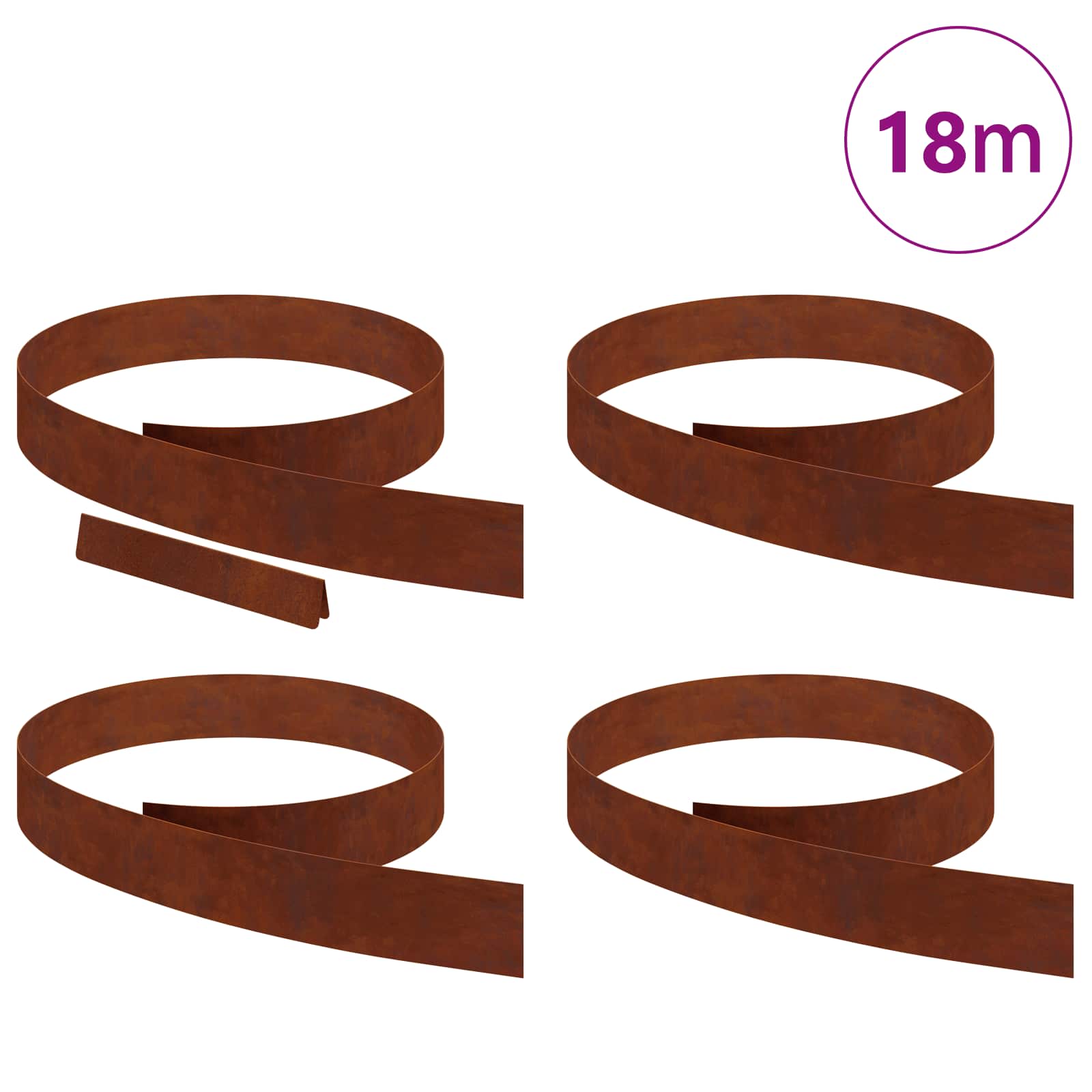 Nurmireunus 4 Pcs 450 X 0,05 X 10 Cm Kulunut Teräs Ruosteinen