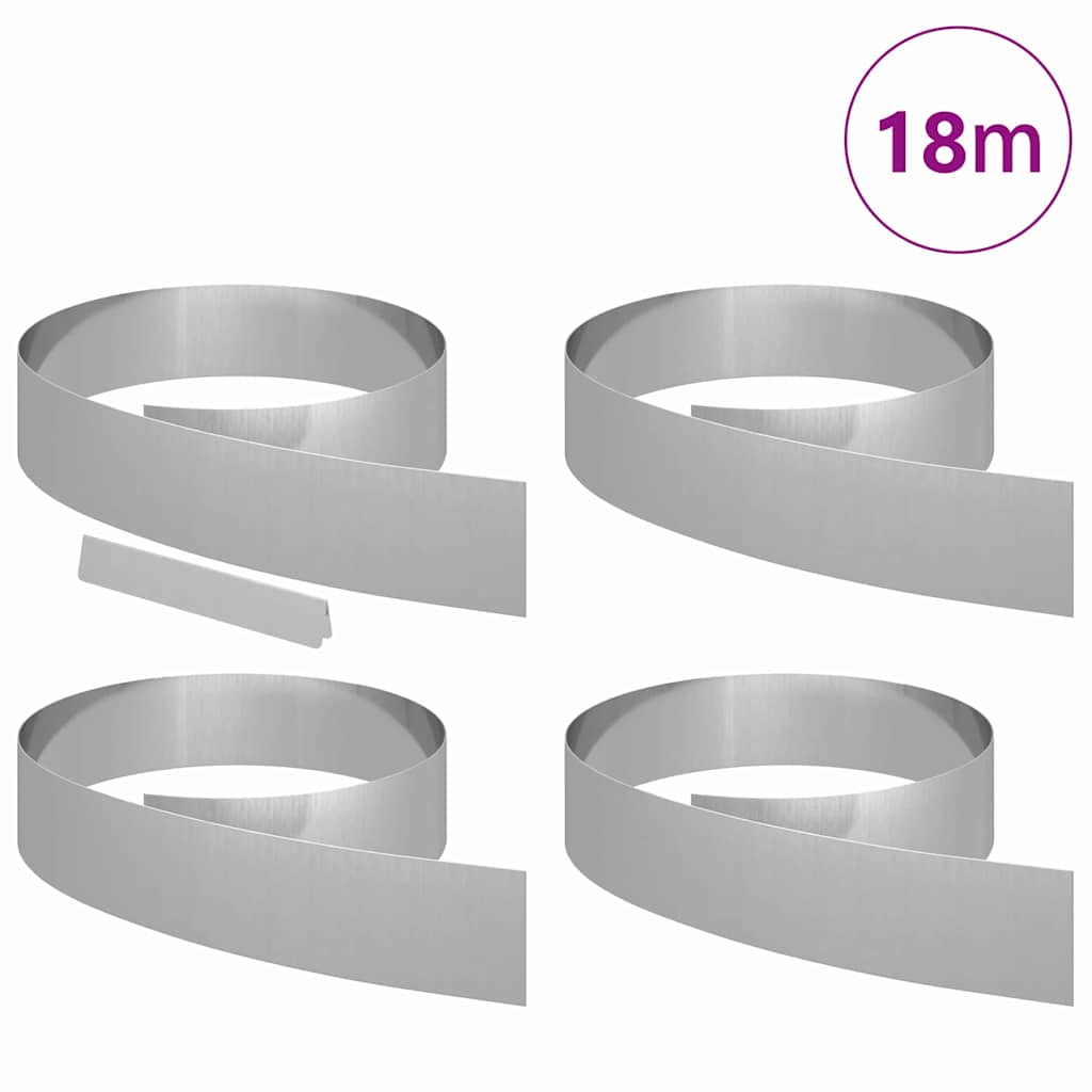 Nurmireunus 4 Pcs 450 X 0.05 X 15 Cm Galvanoitu Teräs Hopea