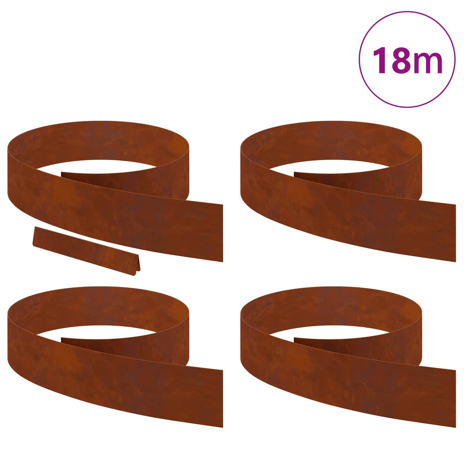 Nurmireunus 4 Pcs 450 X 0.05 X 15 Cm Kulunut Teräs Ruosteinen