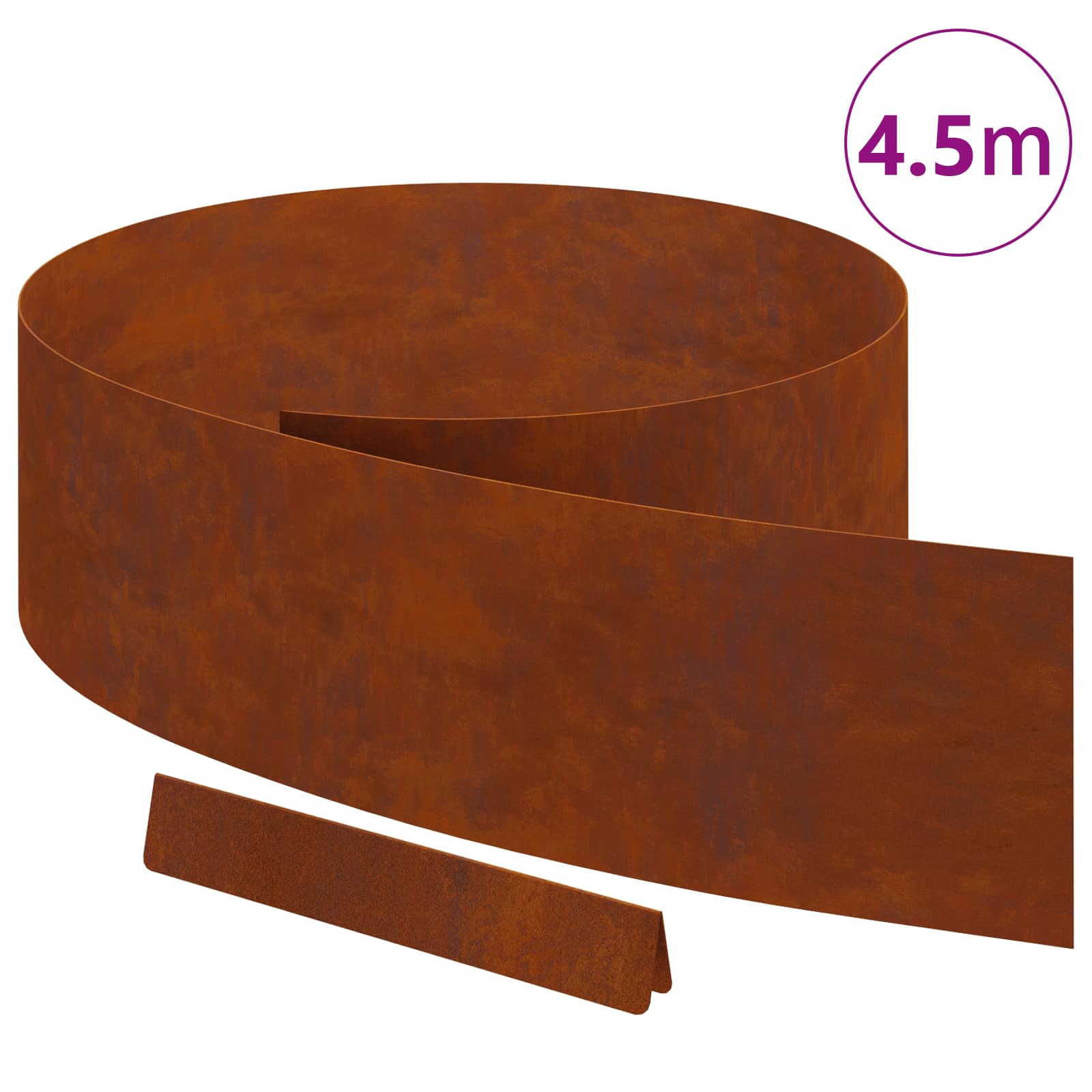 Nurmireunus 450 X 0,05 X 20 Cm Kulunut Teräs Ruosteinen