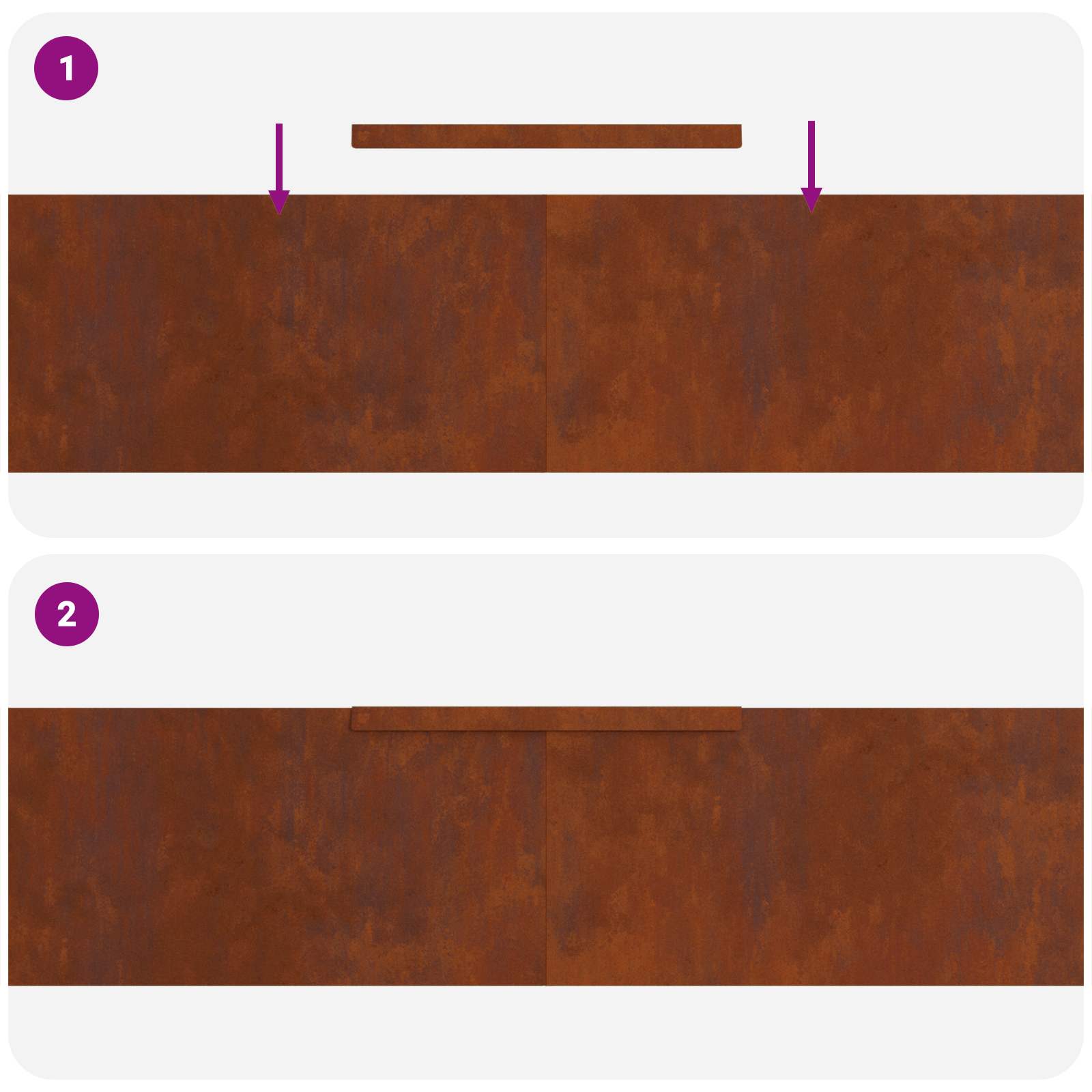 Nurmireunus 4 Pcs 450 X 0,05 X 25 Cm Kulunut Teräs Ruosteinen