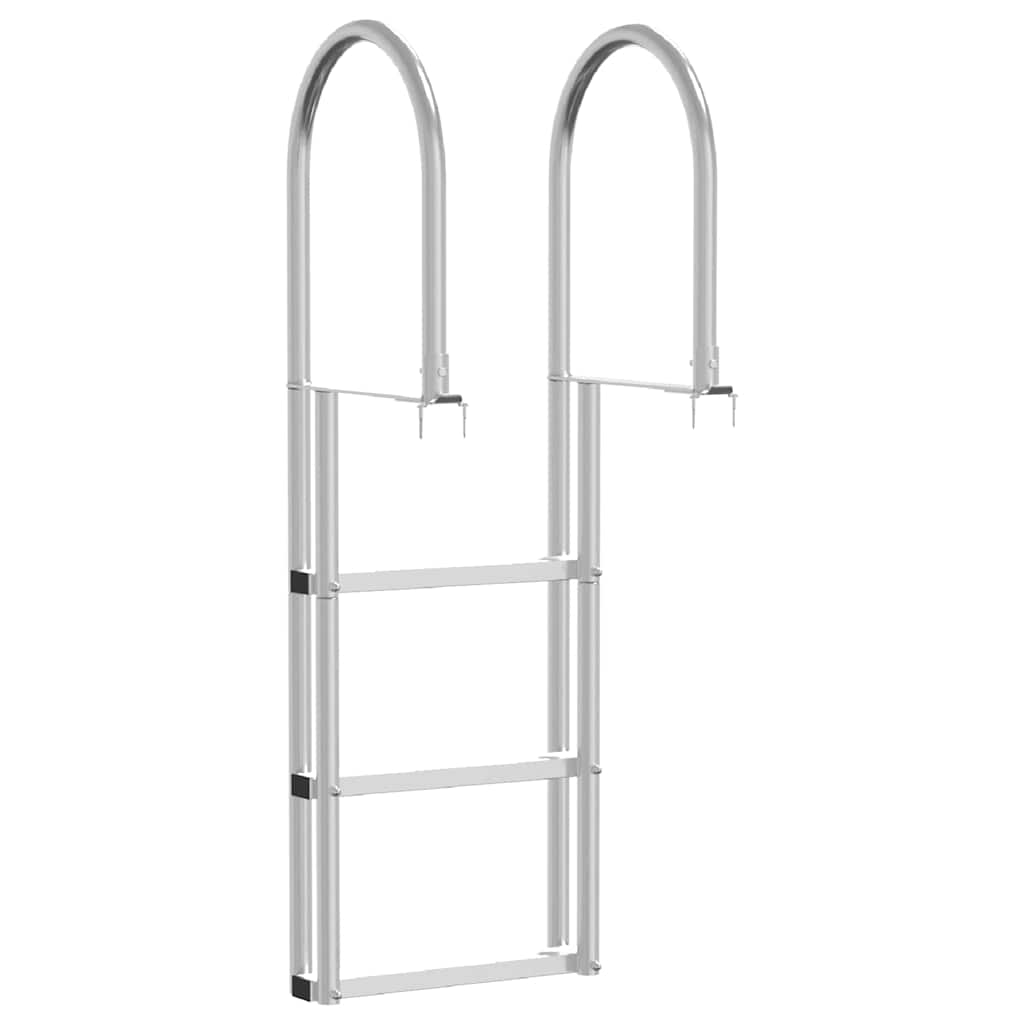 3-Askeleen Laiturlaskuri Hopea 45 X 11,5 X 134 Cm Alumiini