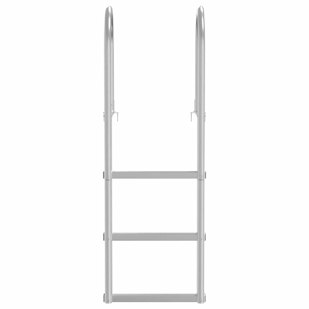 3-Askeleen Laiturlaskuri Hopea 45 X 11,5 X 134 Cm Alumiini