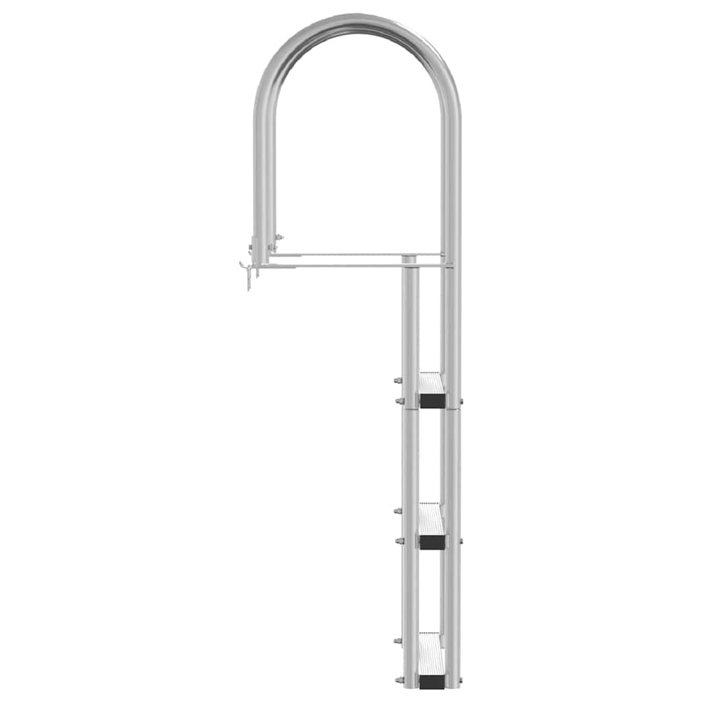 3-Askeleen Laiturlaskuri Hopea 45 X 11,5 X 134 Cm Alumiini