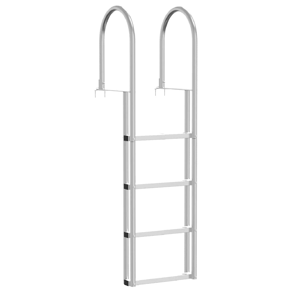 4-Portainen Laituriportaikko Hopea 45 ×11,5 ×162 Cm Alumiini