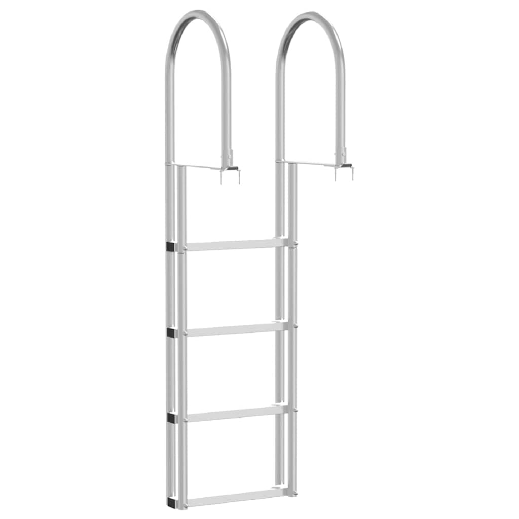 4-Portainen Laituriportaikko Hopea 45 ×11,5 ×162 Cm Alumiini