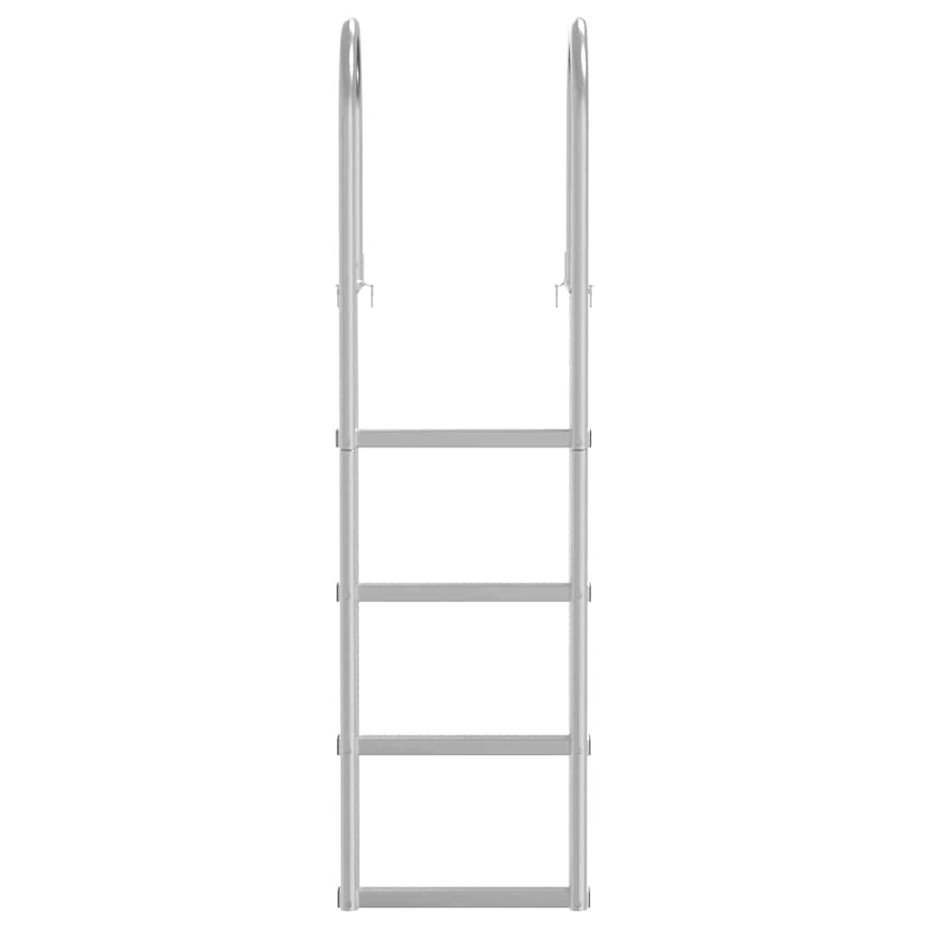 4-Portainen Laituriportaikko Hopea 45 ×11,5 ×162 Cm Alumiini