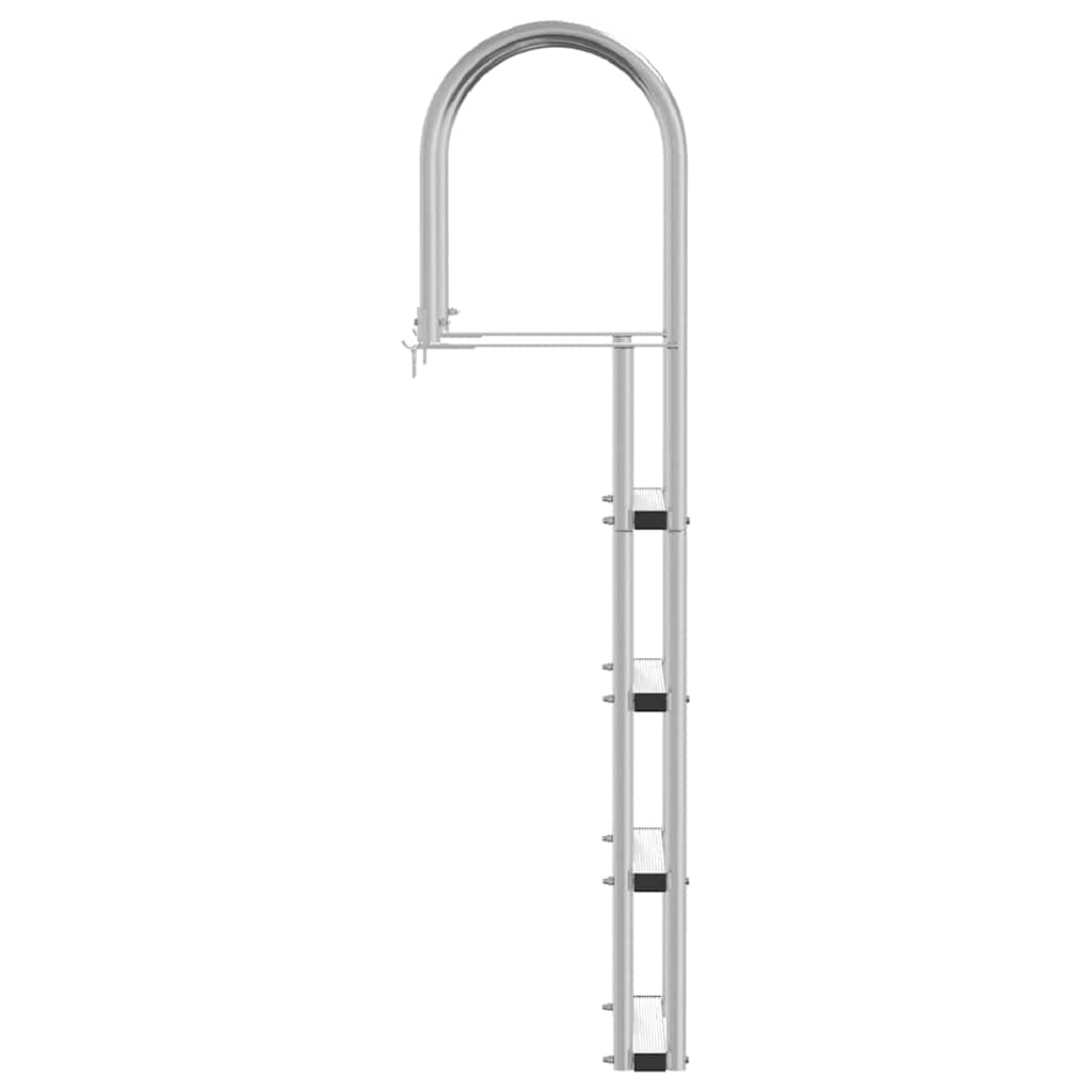4-Portainen Laituriportaikko Hopea 45 ×11,5 ×162 Cm Alumiini