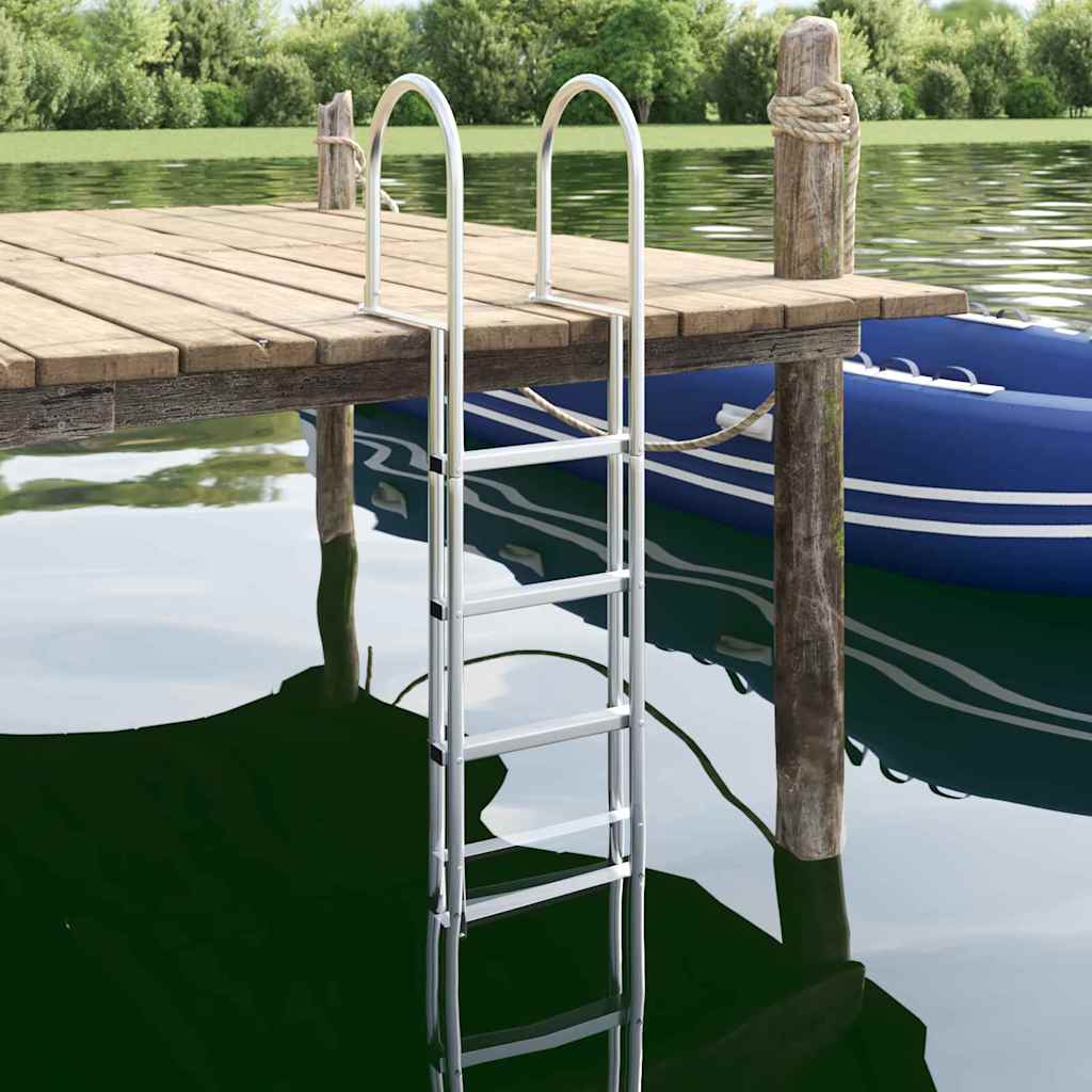 5-Portainen Laituriportaikko Hopea 45 ×11,5 ×190 Cm Alumiini