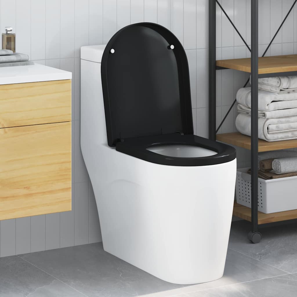 Wc-Istuin Säädettävä Musta 48 X 36,5 X 4,5 Cm Polypropeeni