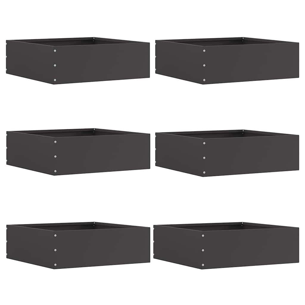 Nurmireunus 6 Pcs Musta 40 X 40 X 13 Cm Teräs